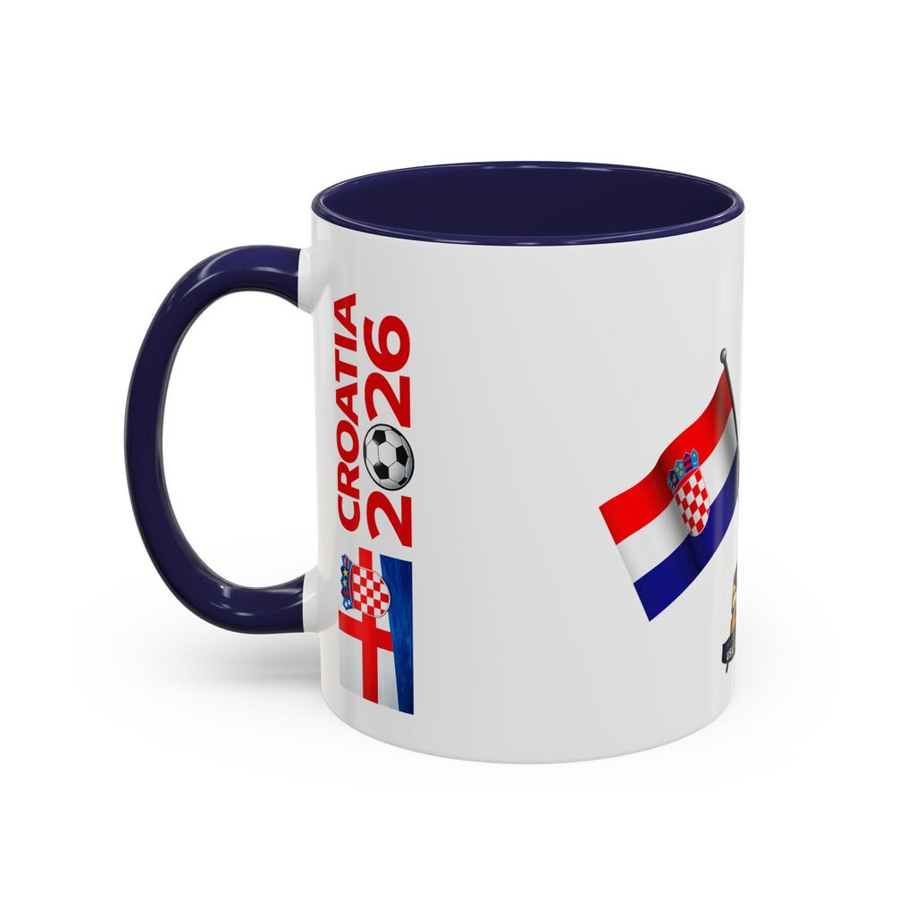 Croatia 2026 Soccer Fan Coffee Mug — Flags & Trophy Cup Design