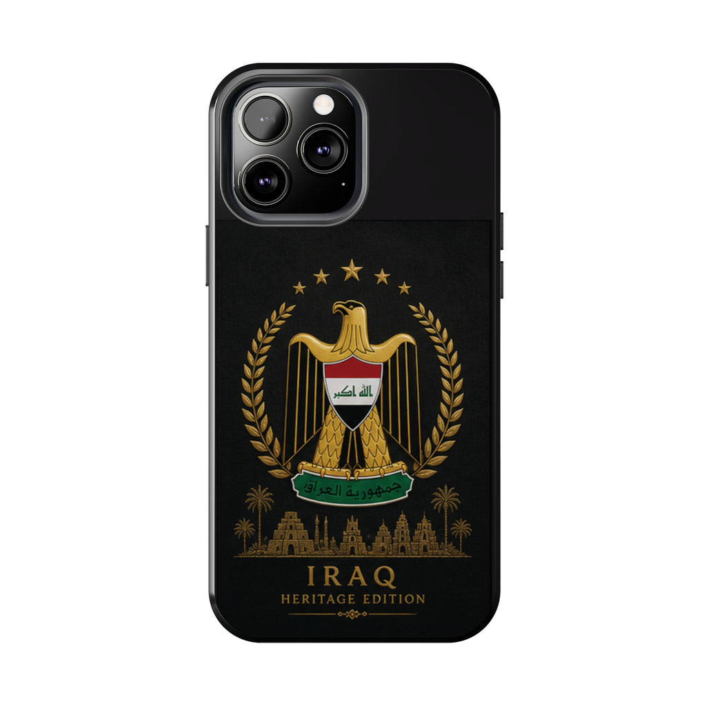 Iraq Coat of Arms Tough Phone Case — Arabic ‘Allahu Akbar’ Military Eagle Design