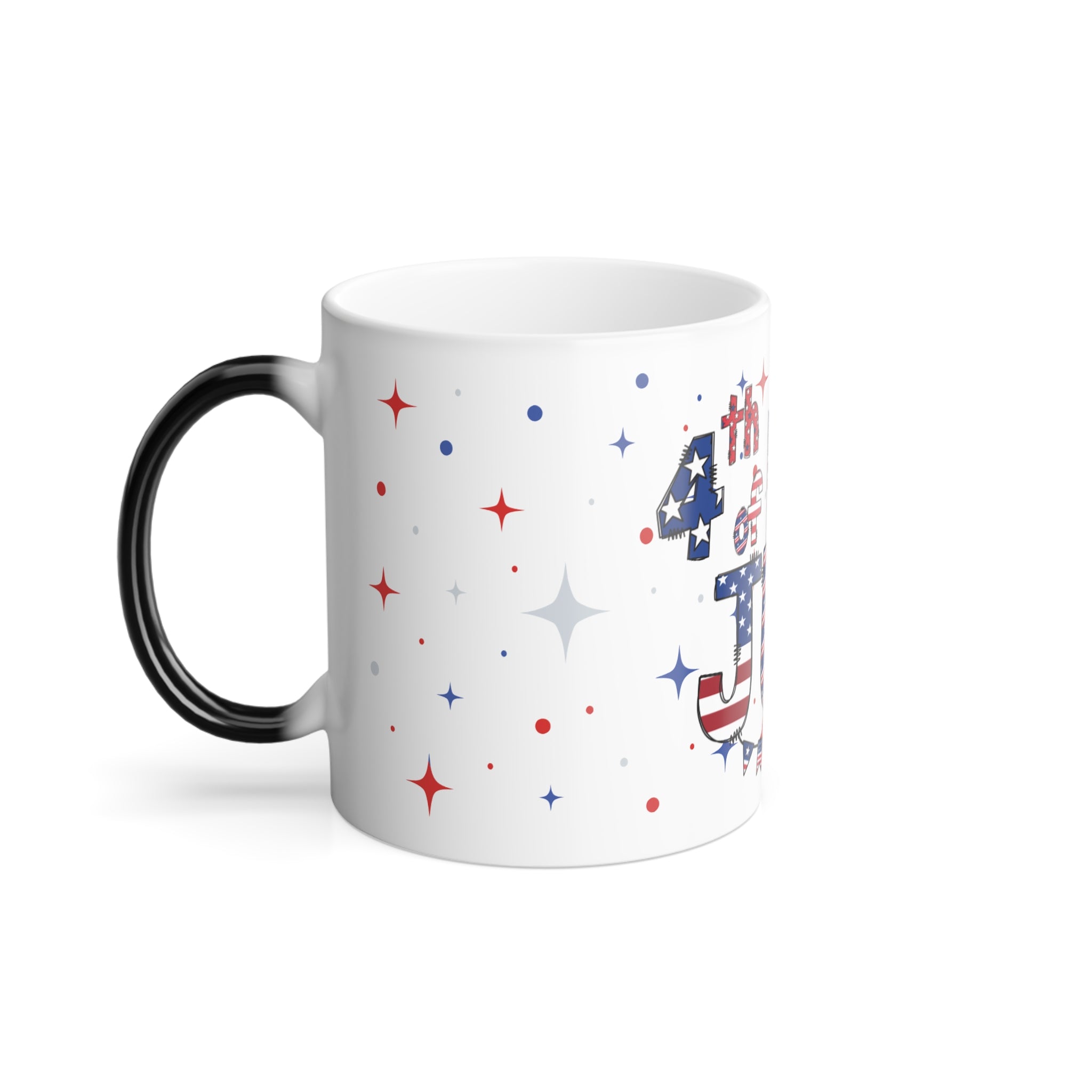 4th of July Color-Changing Mug, 11oz — Patriotic USA Flag Heat Reveal