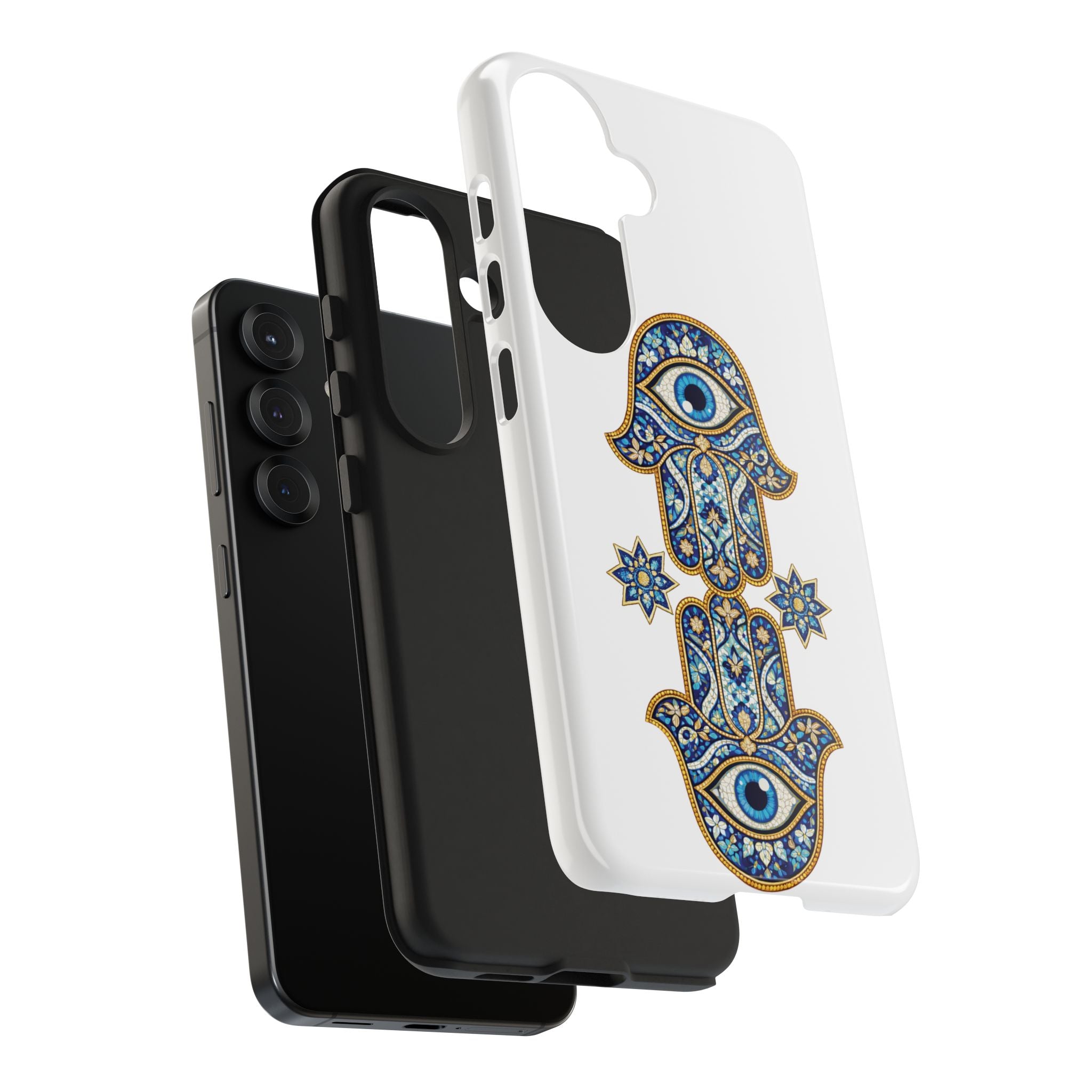 Hamsa Eye Tough Phone Case — Blue Mosaic Protective Phone Cover
