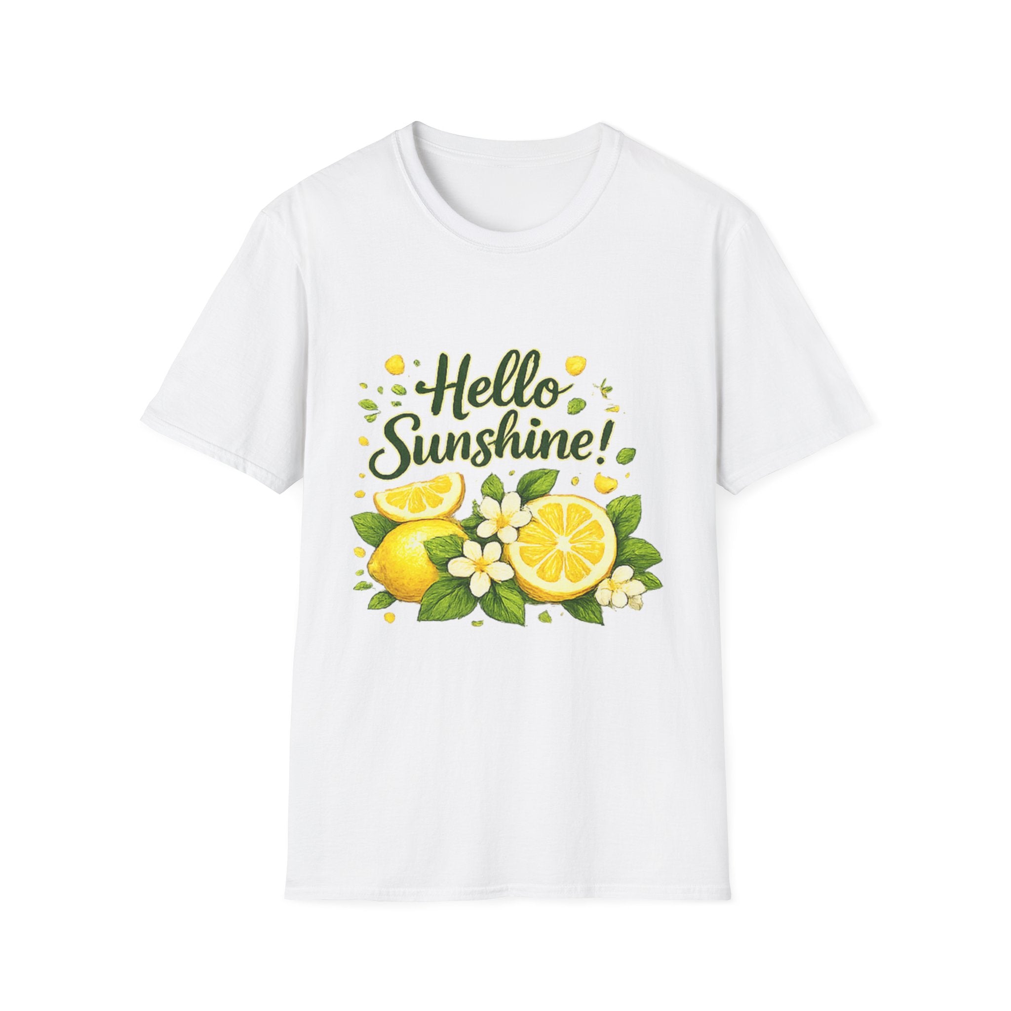 Hello Sunshine Uni Sex T-Shirt — Lemon Floral Summer Tee