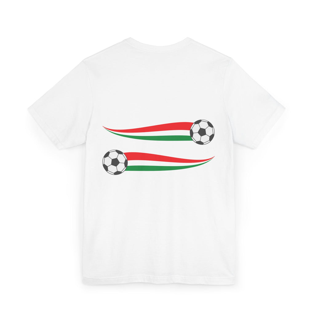 Mexico Soccer T-Shirt — Mexican Flag Heart & Football Stripe Tee