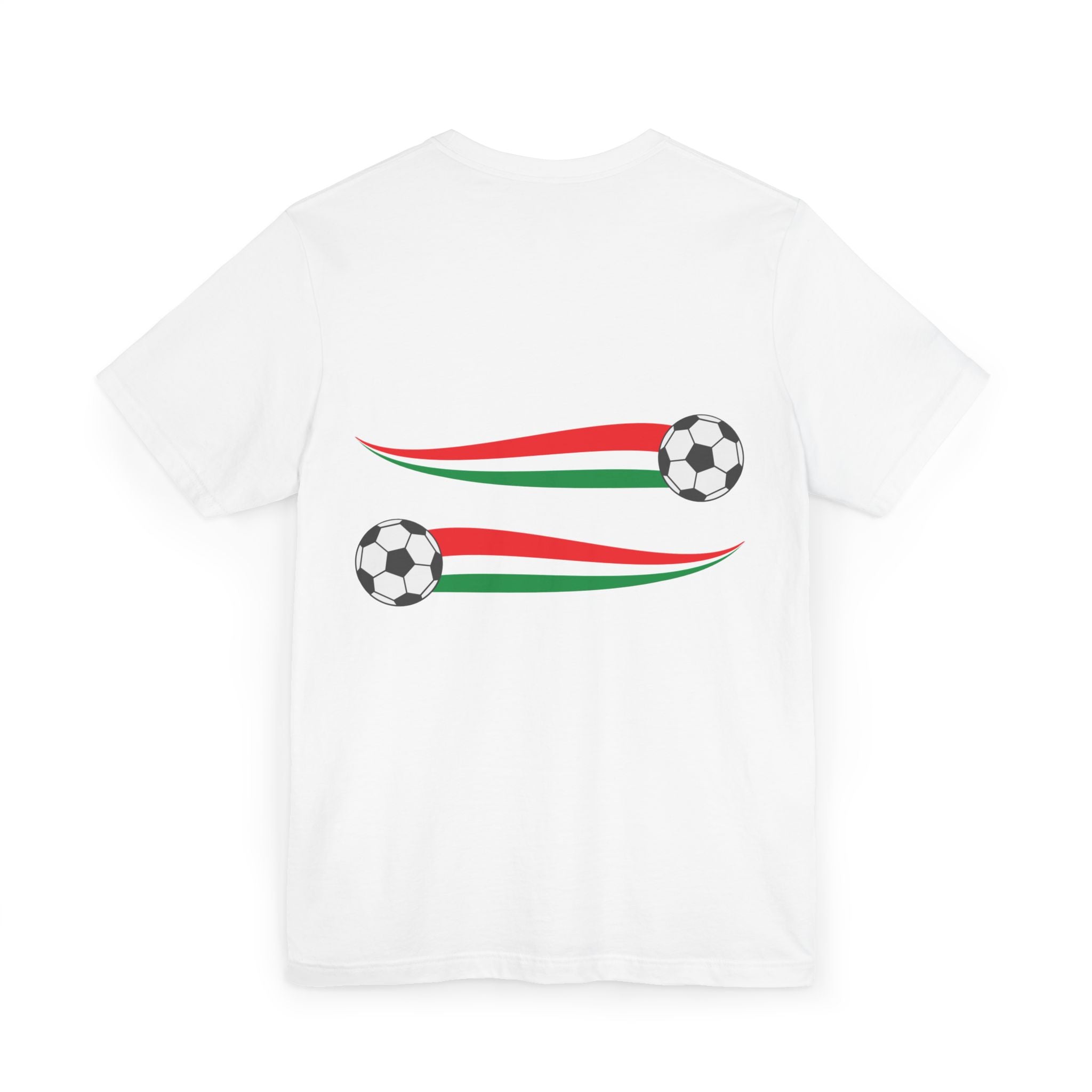 Mexico Soccer T-Shirt — Mexican Flag Heart & Football Stripe Tee