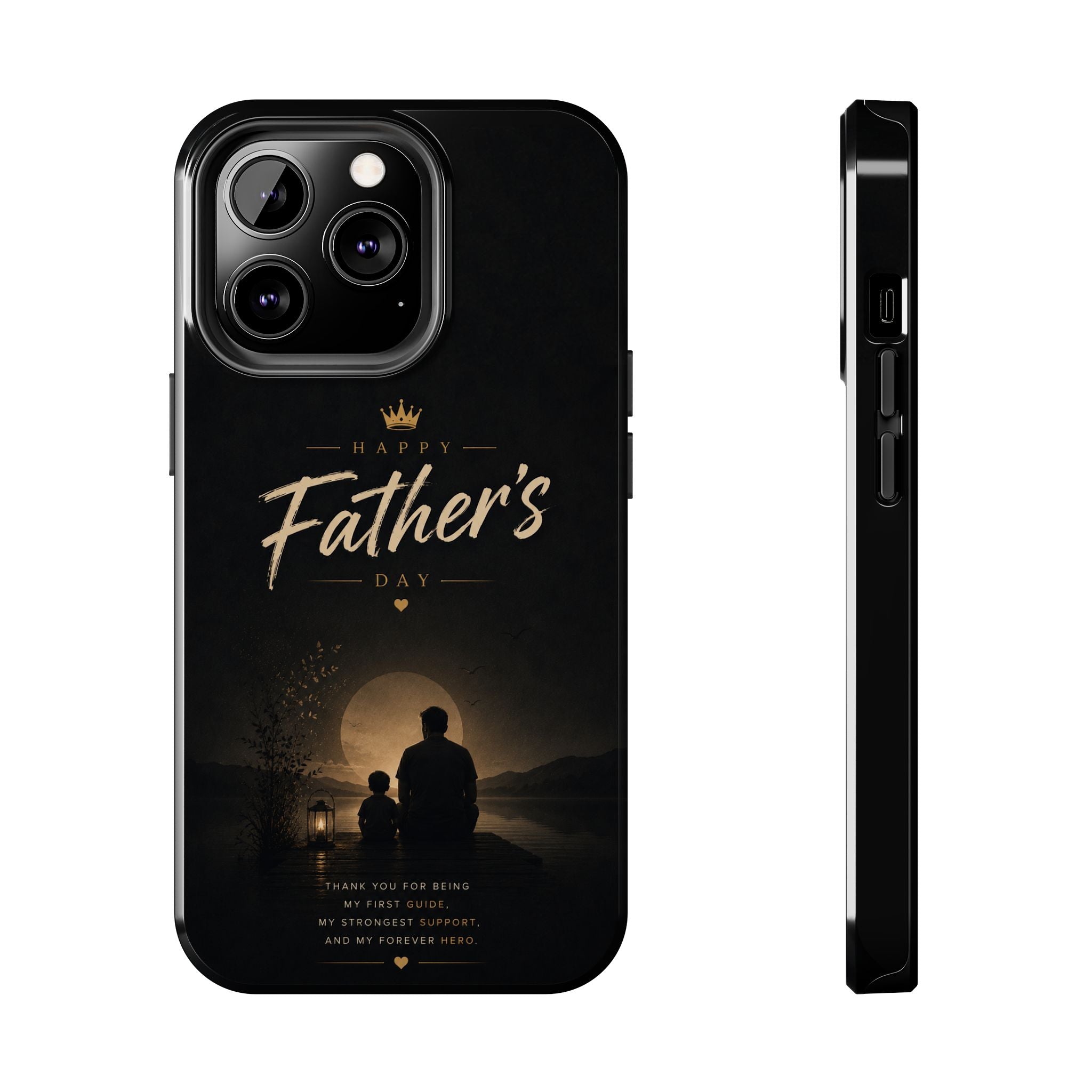 Father's Day Tough Phone Case — 'Happy Father's Day' Silhouette Tribute