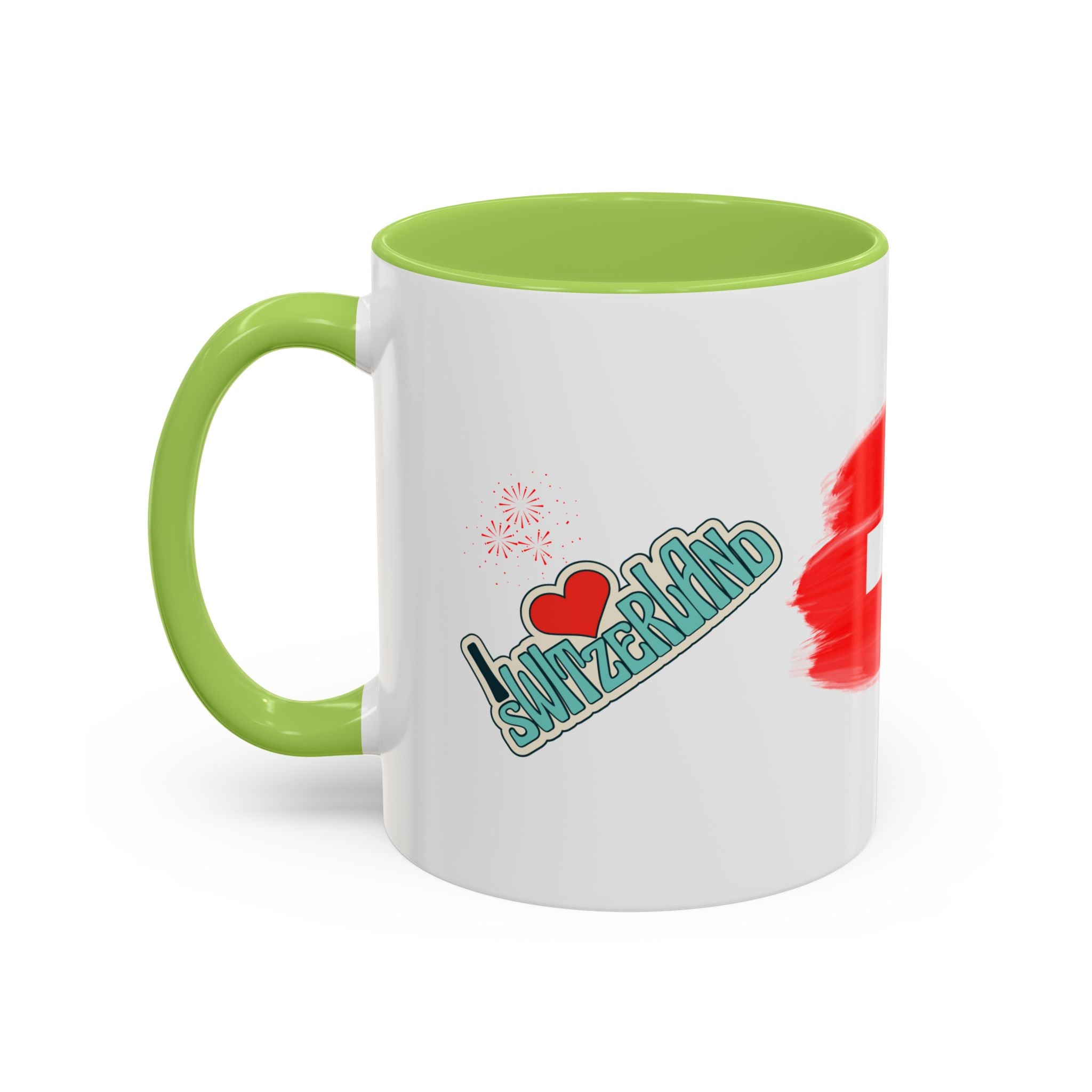 Switzerland Flag Accent Coffee Mug – I  Switzerland Travel Souvenir
