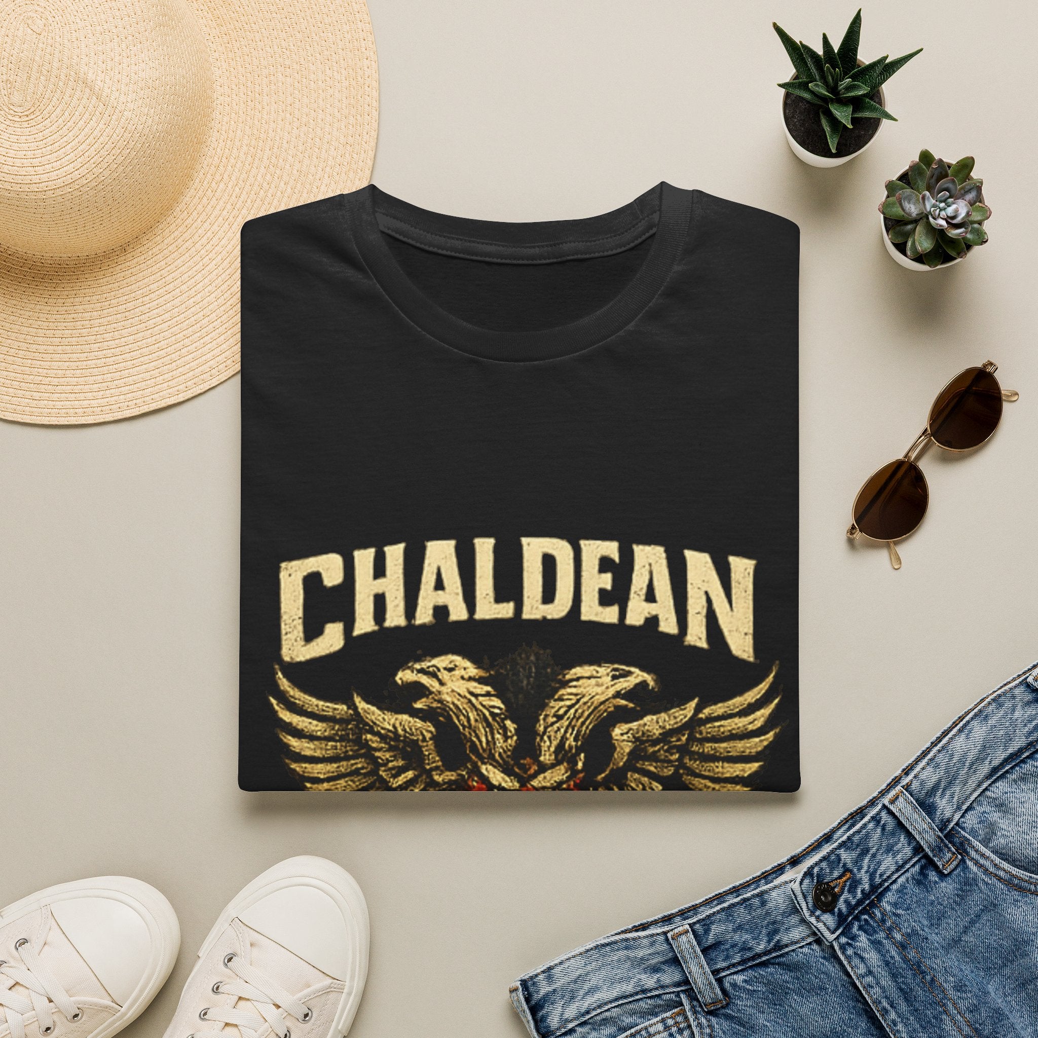 Chaldean Heritage T‑Shirt — "Chaldean It's In My Blood" Patriotic Eagle Tee