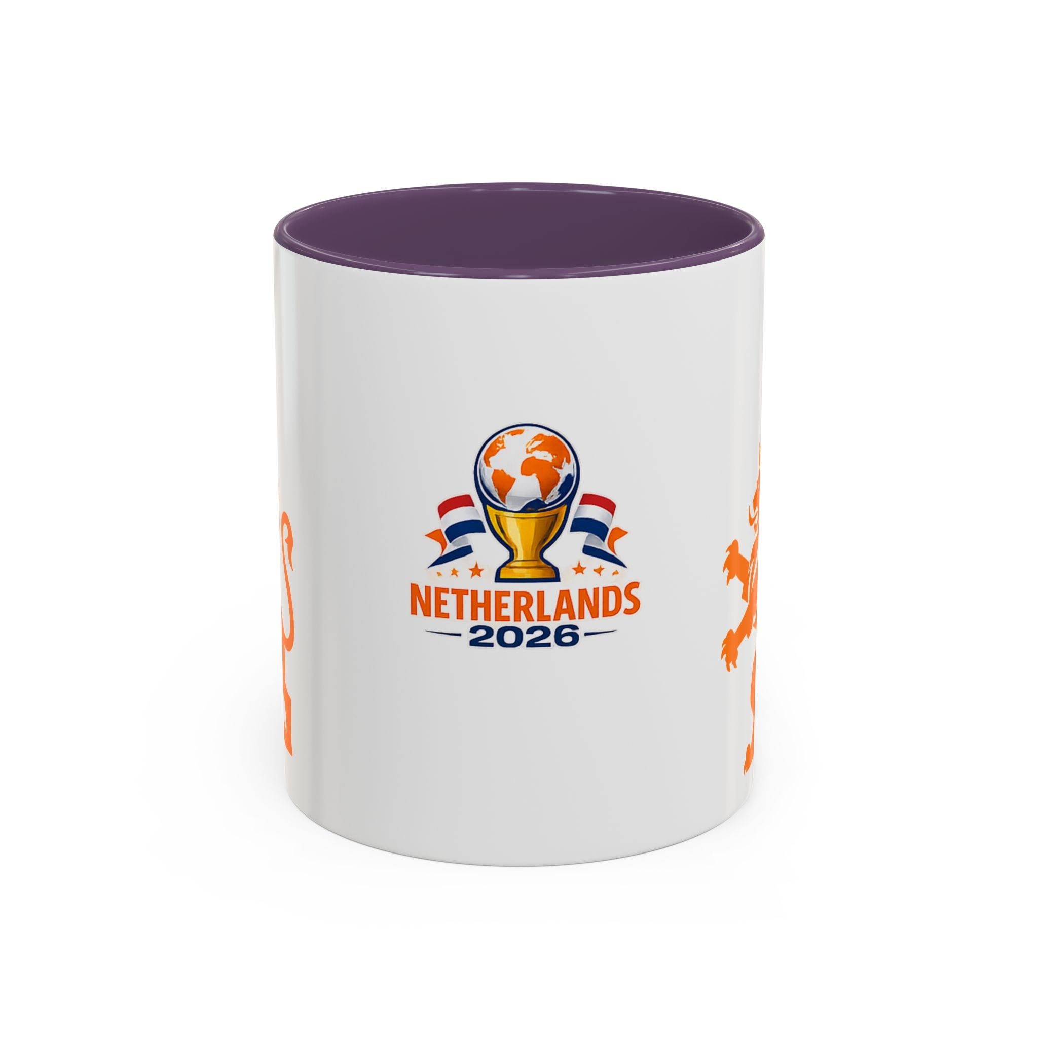 Netherlands 2026 Soccer Fan Coffee Mug — Orange Lion Accent Mug