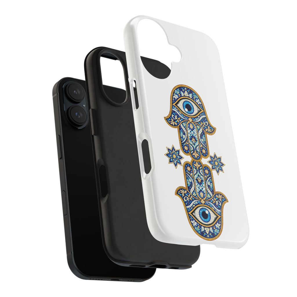 Hamsa Eye Tough Phone Case — Blue Mosaic Protective Phone Cover