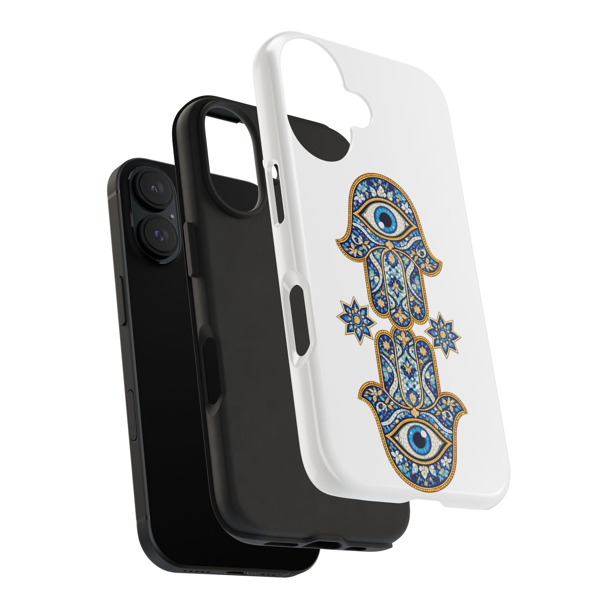 Hamsa Eye Tough Phone Case — Blue Mosaic Protective Phone Cover