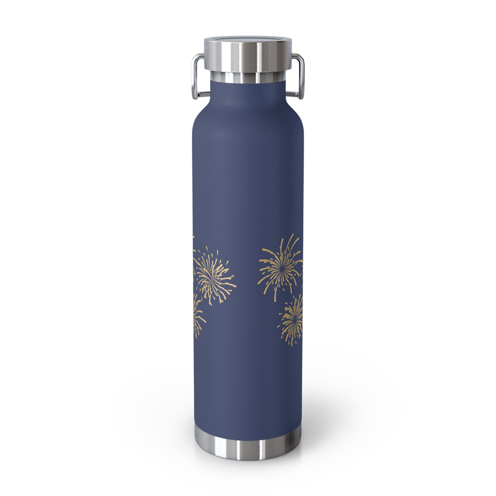 22oz Insulated Water Bottle — Cute Minnie Mouse Gold Sparkle Design
