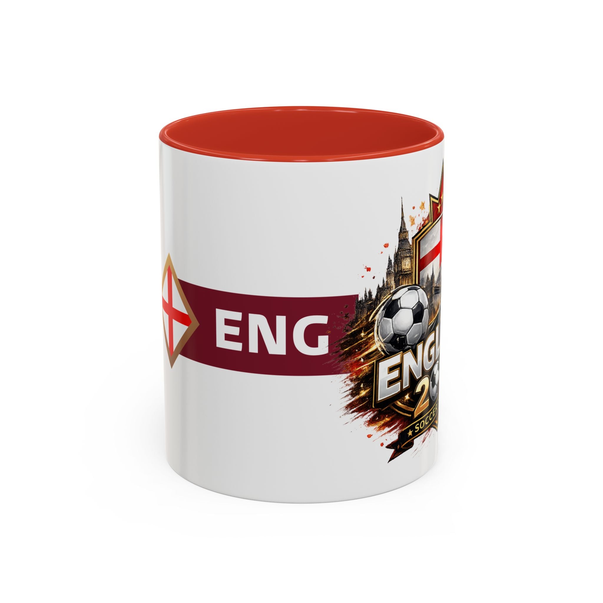 England 2026 Soccer Cup Accent Coffee Mug (11, 15oz)