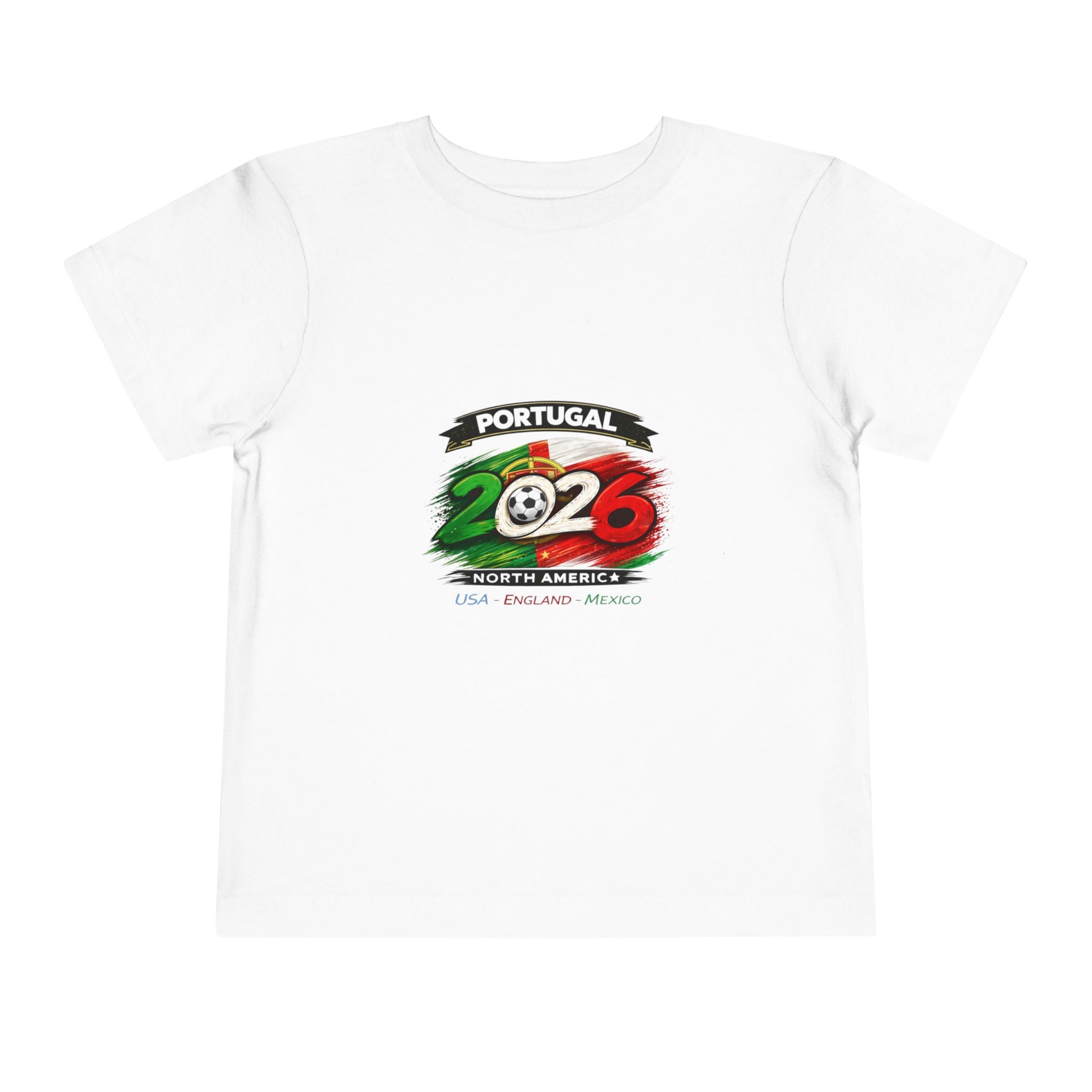 Portugal 2026 Toddler Soccer Tee — Cup Trophy & Flags