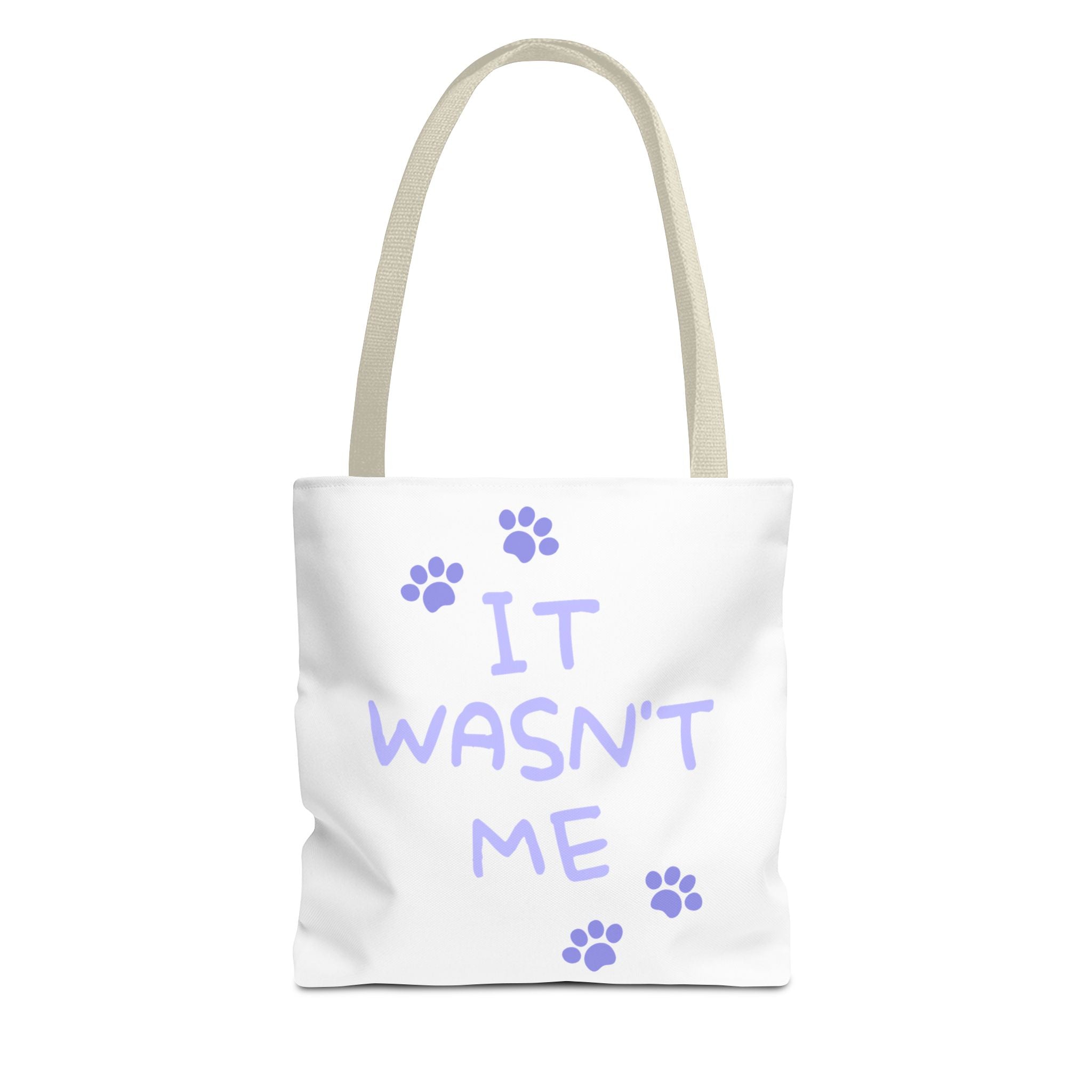 Cat Paw Print Tote — "It Wasn't Me" Funny Cat Tote Bag