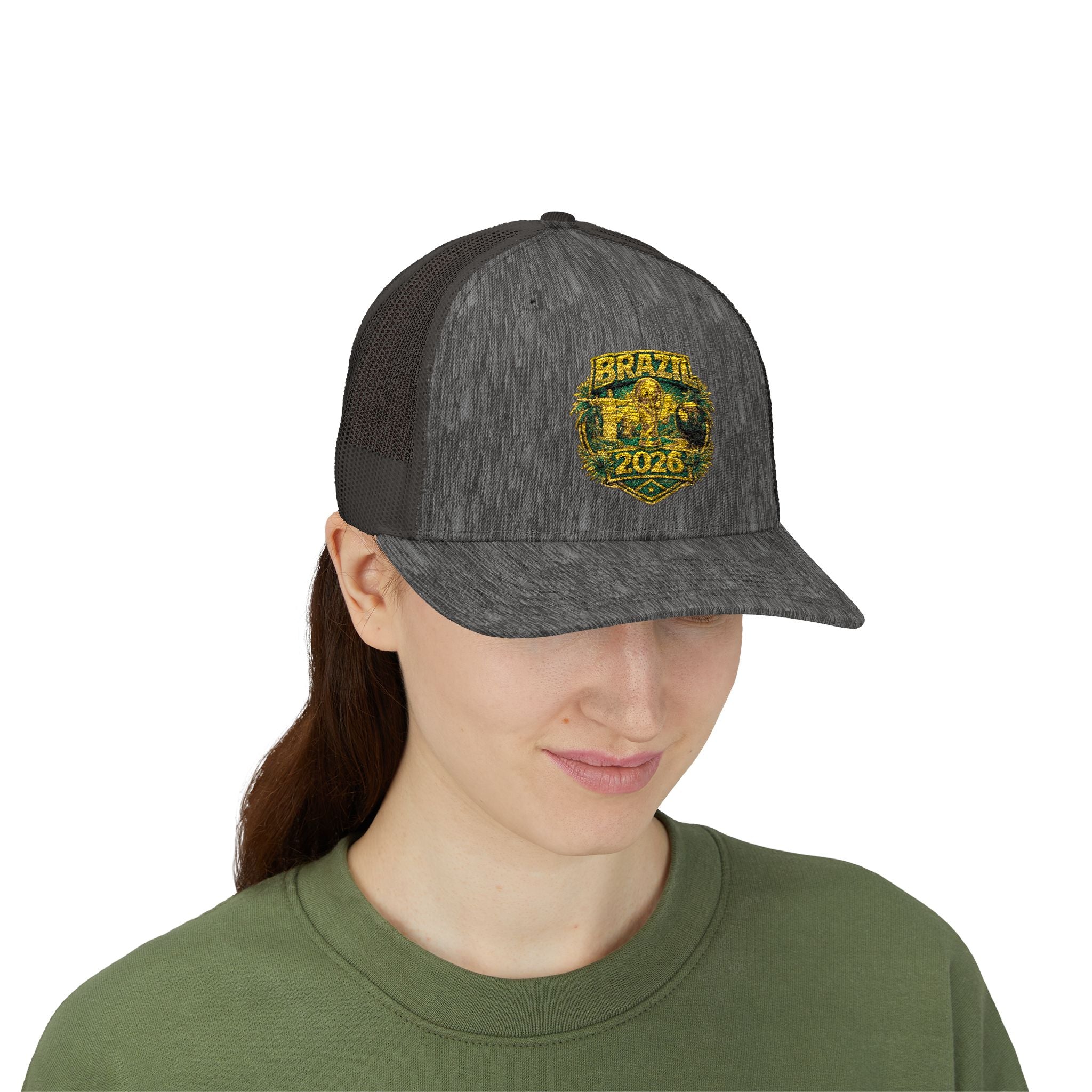 Brazil  Vintage Patch Trucker Cap — Rustic 2026 Crest Snapback