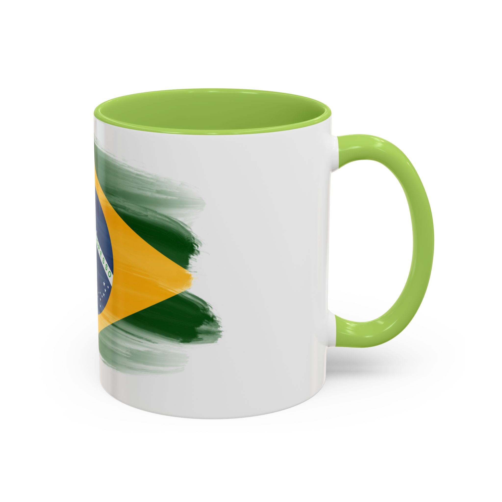 Brazil Flag Coffee Mug — Accent Ceramic Tea Cup (11/15 oz)