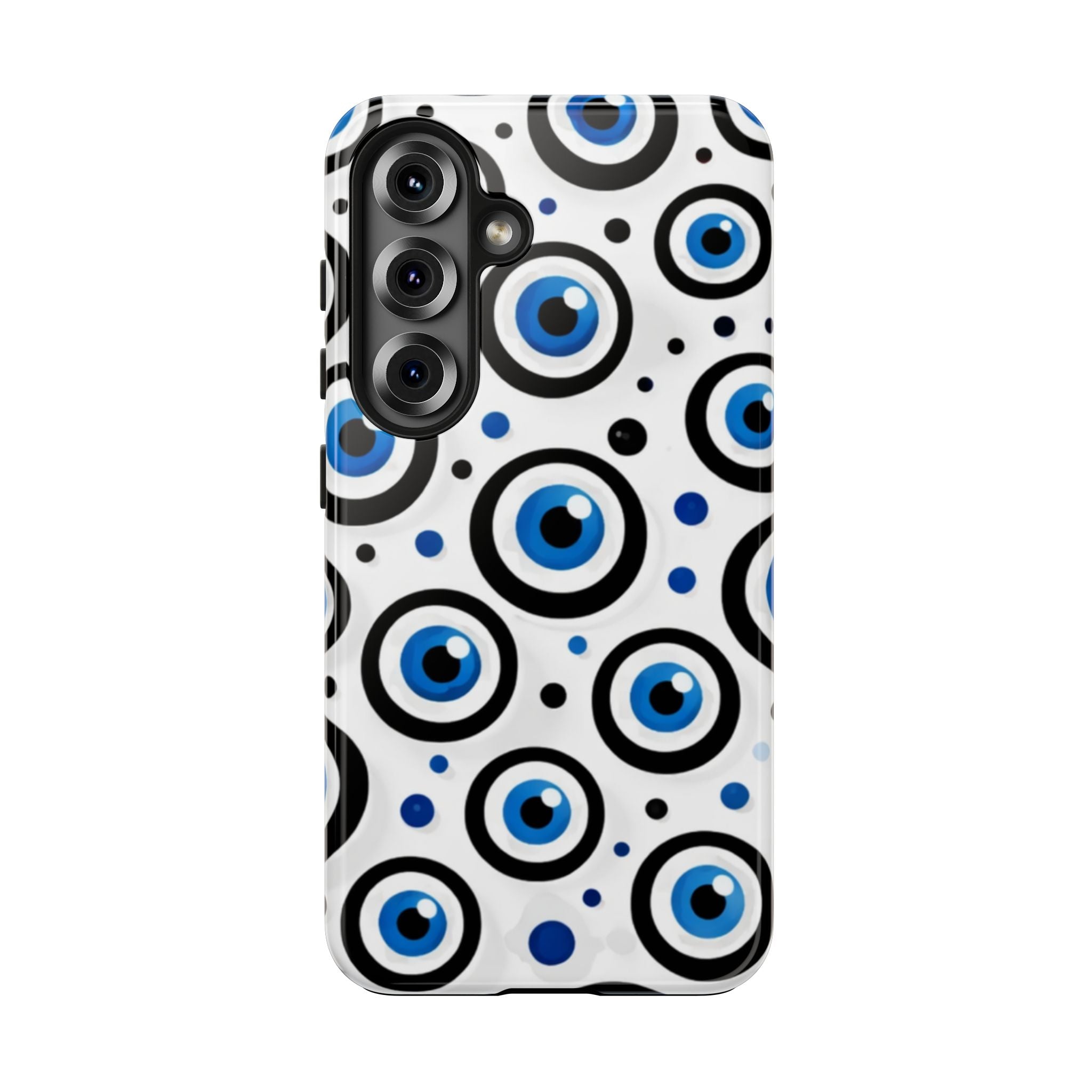 Blue Evil Eye Pattern Tough Phone Case — Protective Ceramic Nazar Design