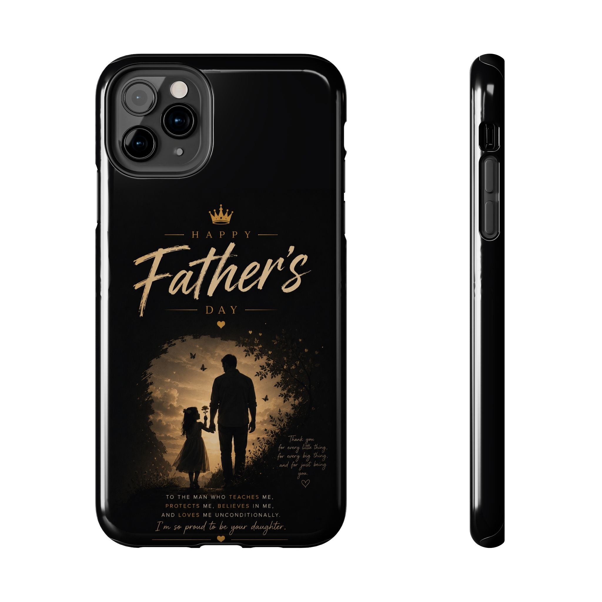 Father's Day Tough Phone Case — 'Happy Father's Day' Silhouette Design