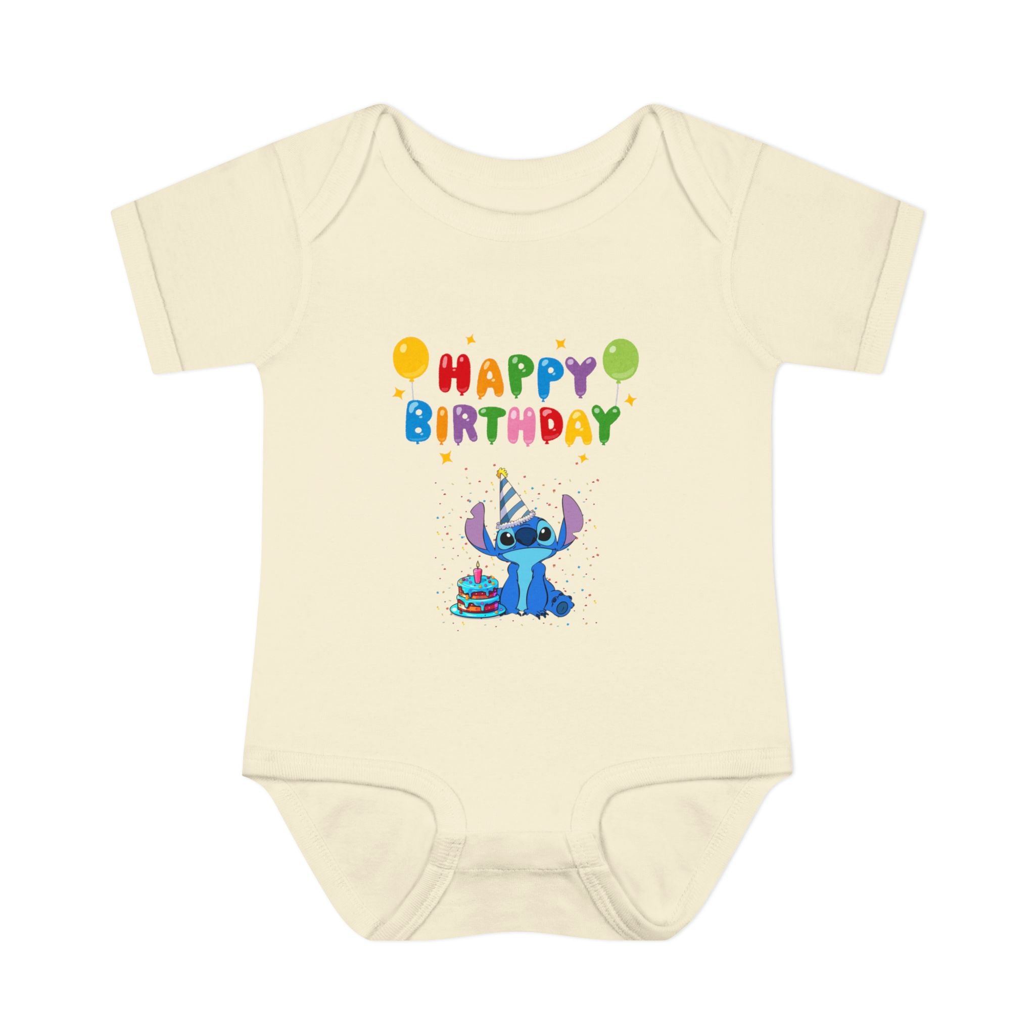 Stiche birthday Infant Baby Rib Bodysuit