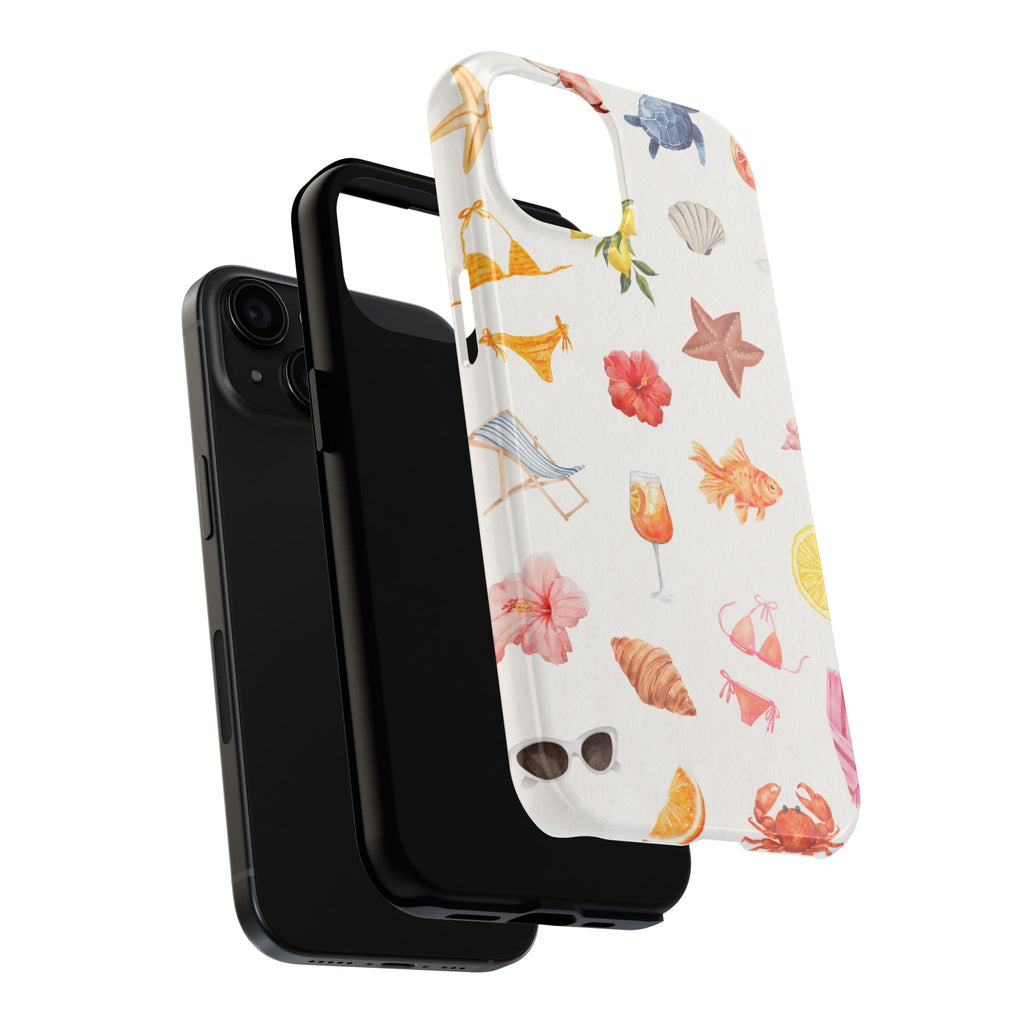 Summer Seashells Pattern Tough Phone Case — Beach Vacation Phone Cover