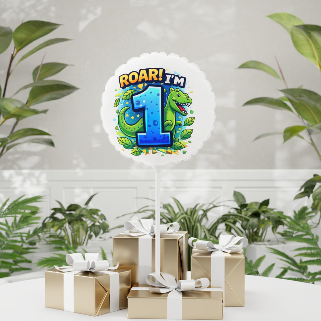 Dinosaur "Roar! I’m 1" 11" Birthday Balloon