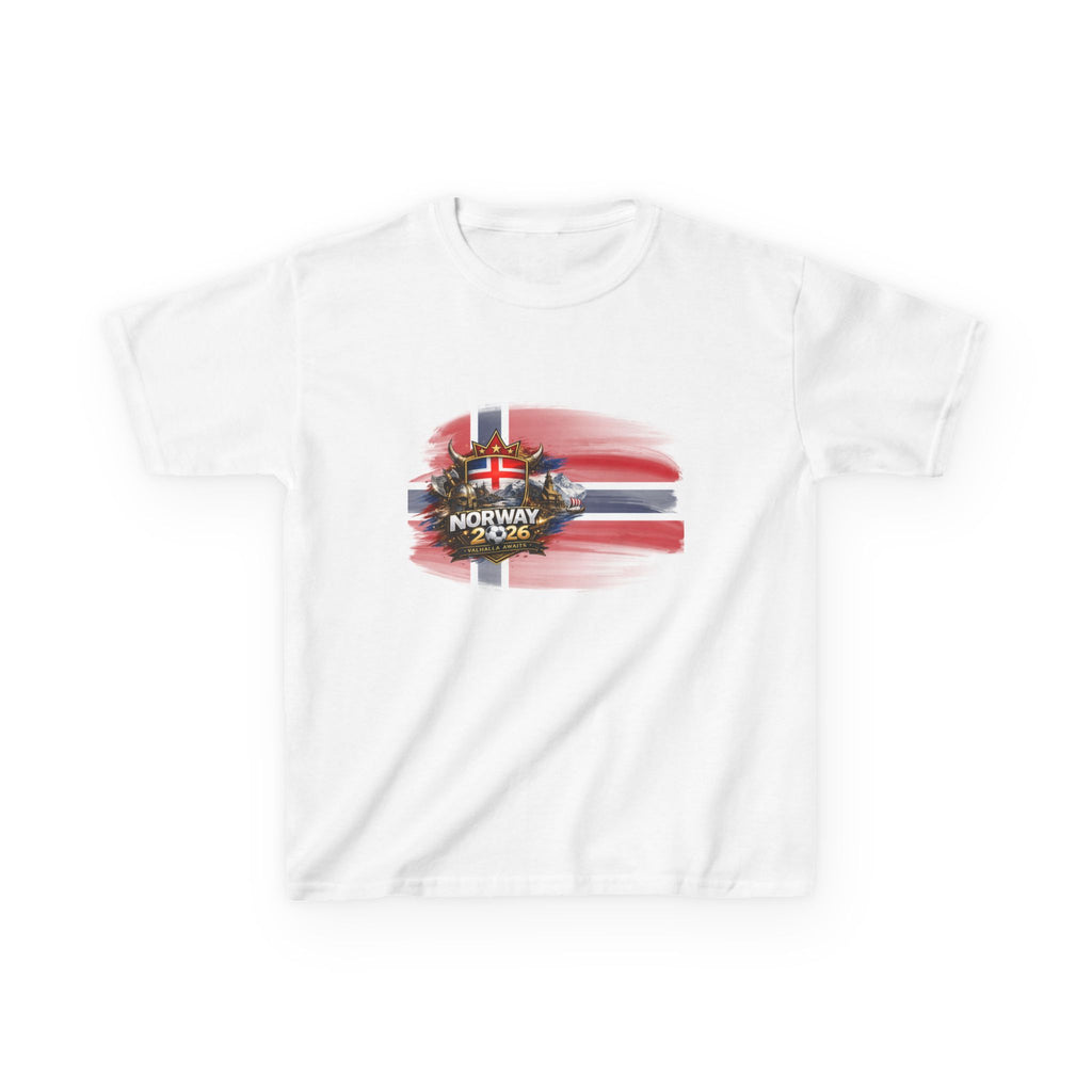 Norway Flag Kids T‑Shirt – Norge 1976 Retro Crest
