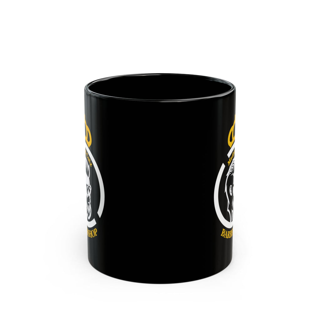 Barbershop Logo Black Mug – Madrid Cut Coffee Cup (11oz & 15oz)
