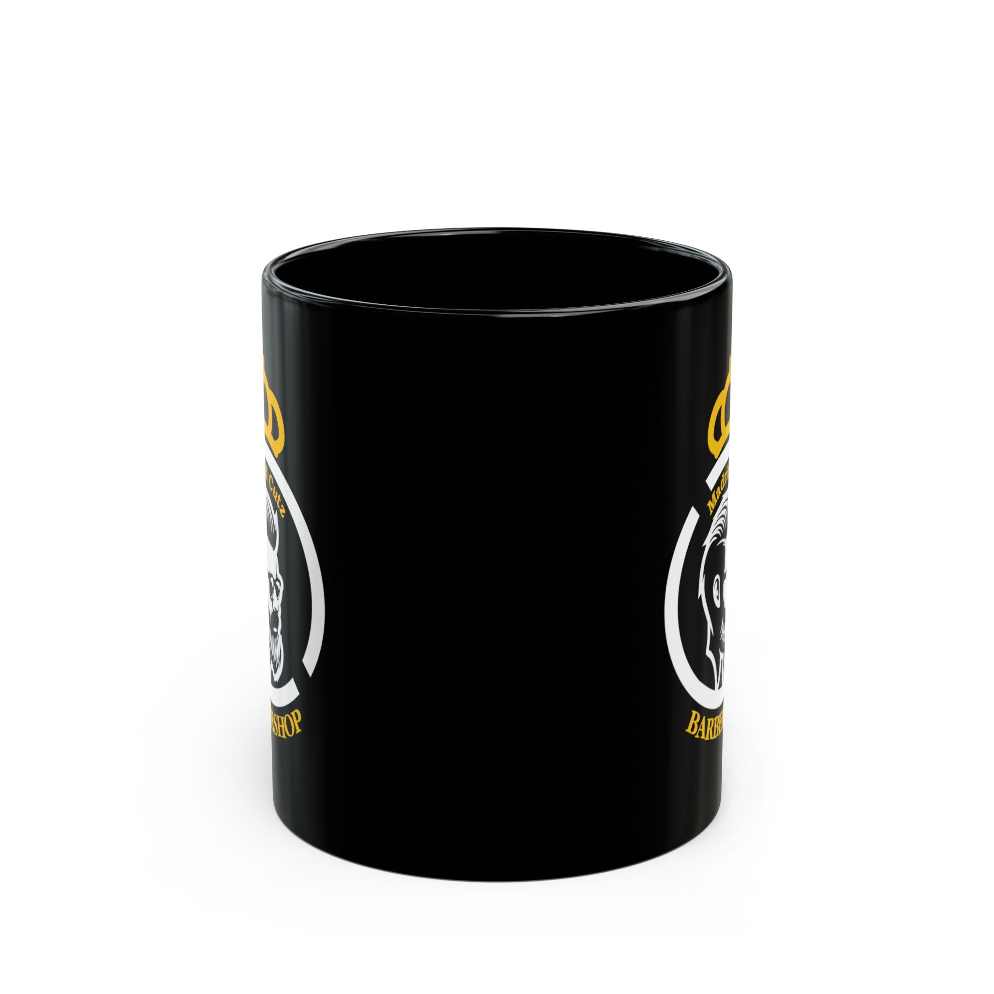 Barbershop Logo Black Mug – Madrid Cut Coffee Cup (11oz & 15oz)