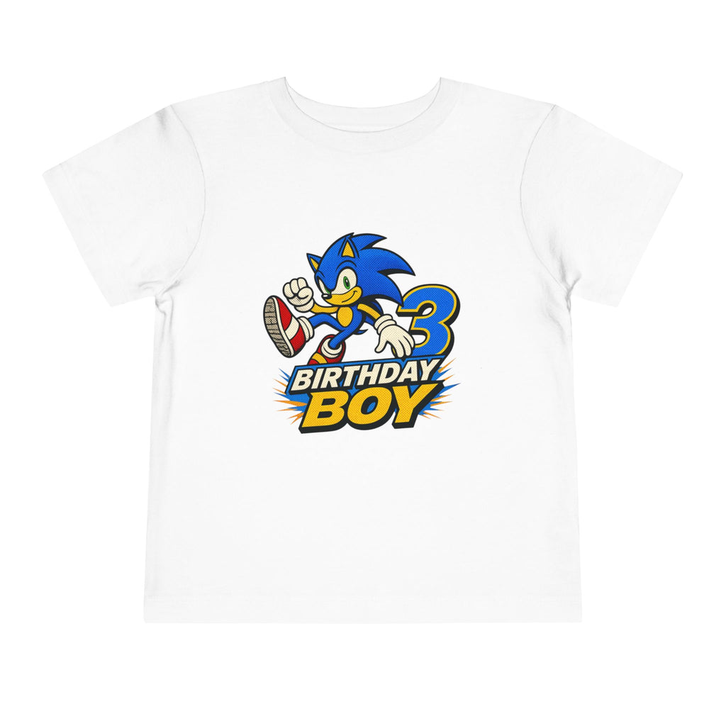 3rd Birthday Boy Toddler Tee – Sonic Style Birthday Shirt