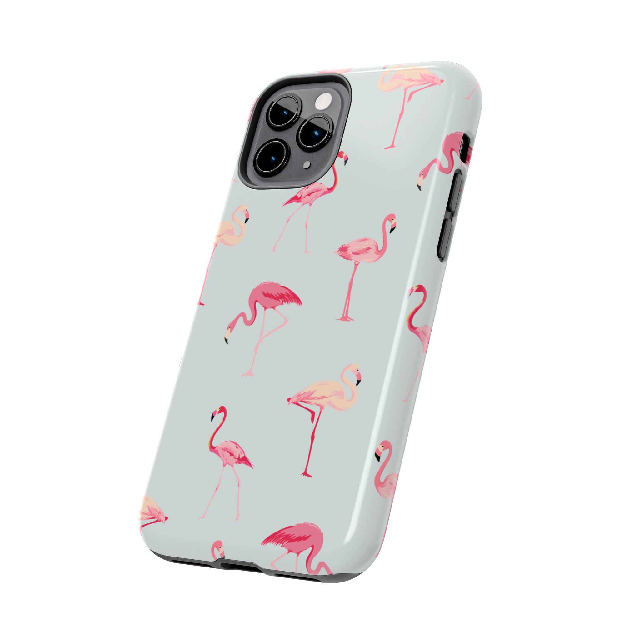 Flamingo Pattern Tough Phone Case — Cute Pink Birds Protective Phone Cover