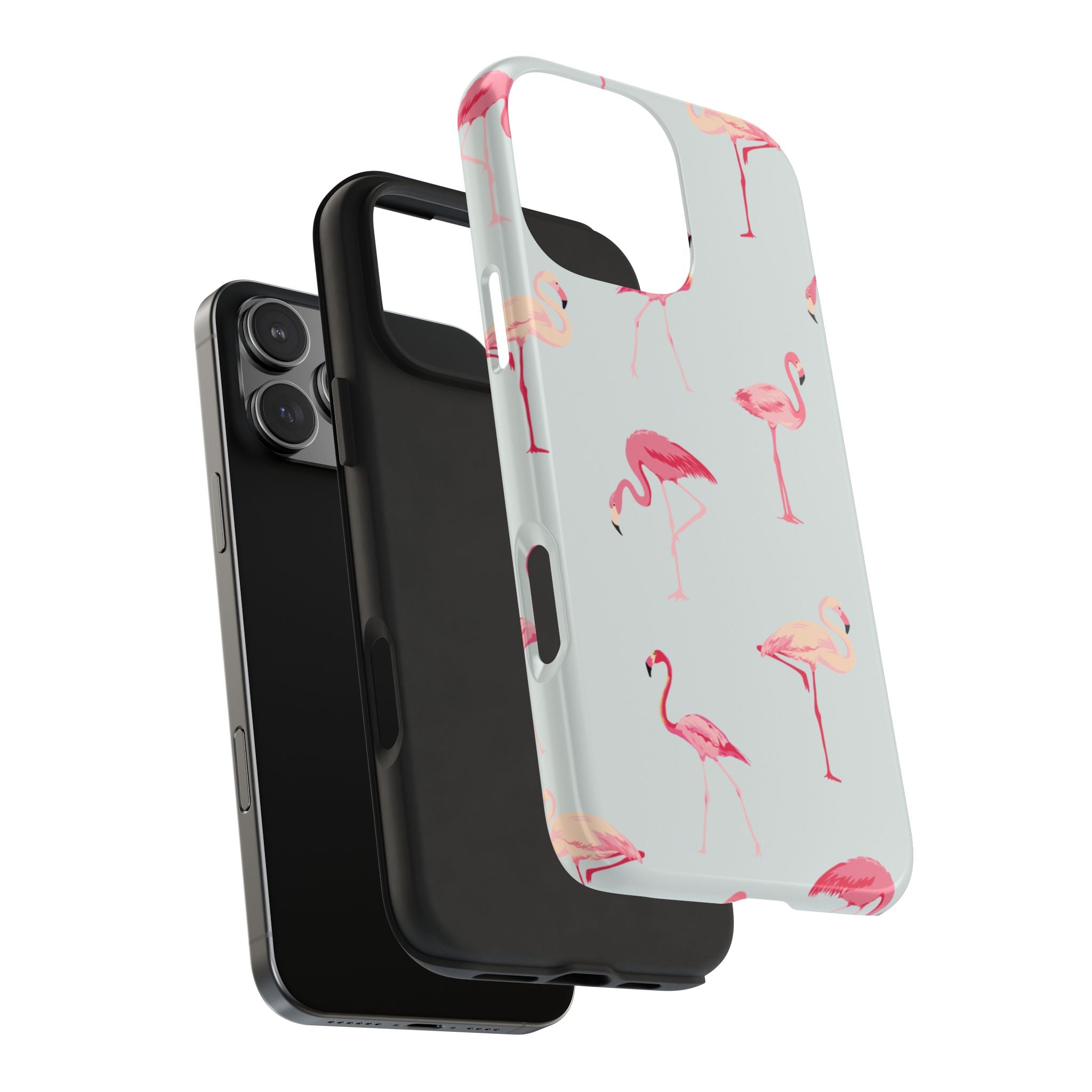 Flamingo Pattern Tough Phone Case — Cute Pink Birds Protective Phone Cover