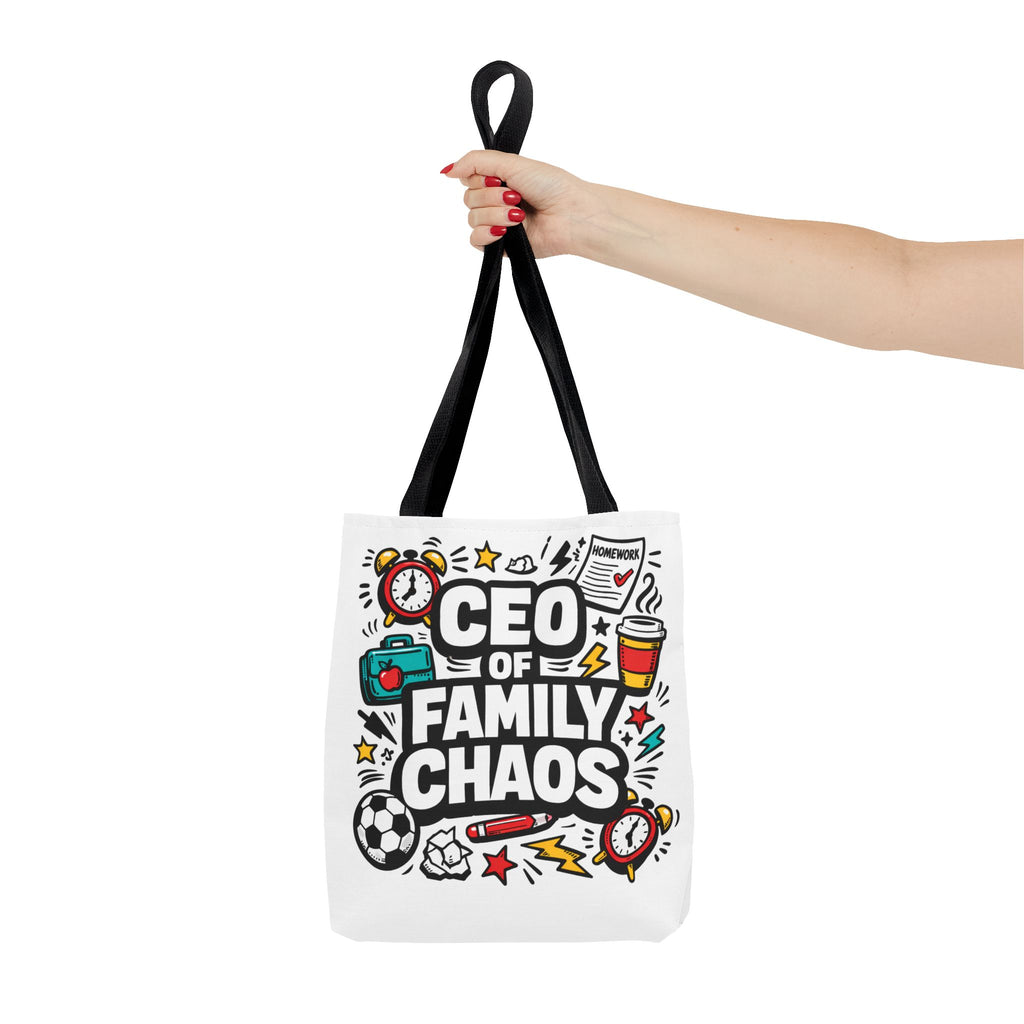 CEO of Family Chaos Tote Bag – Funny Mom/Dad Gift, Daily Errand & School Run Tote