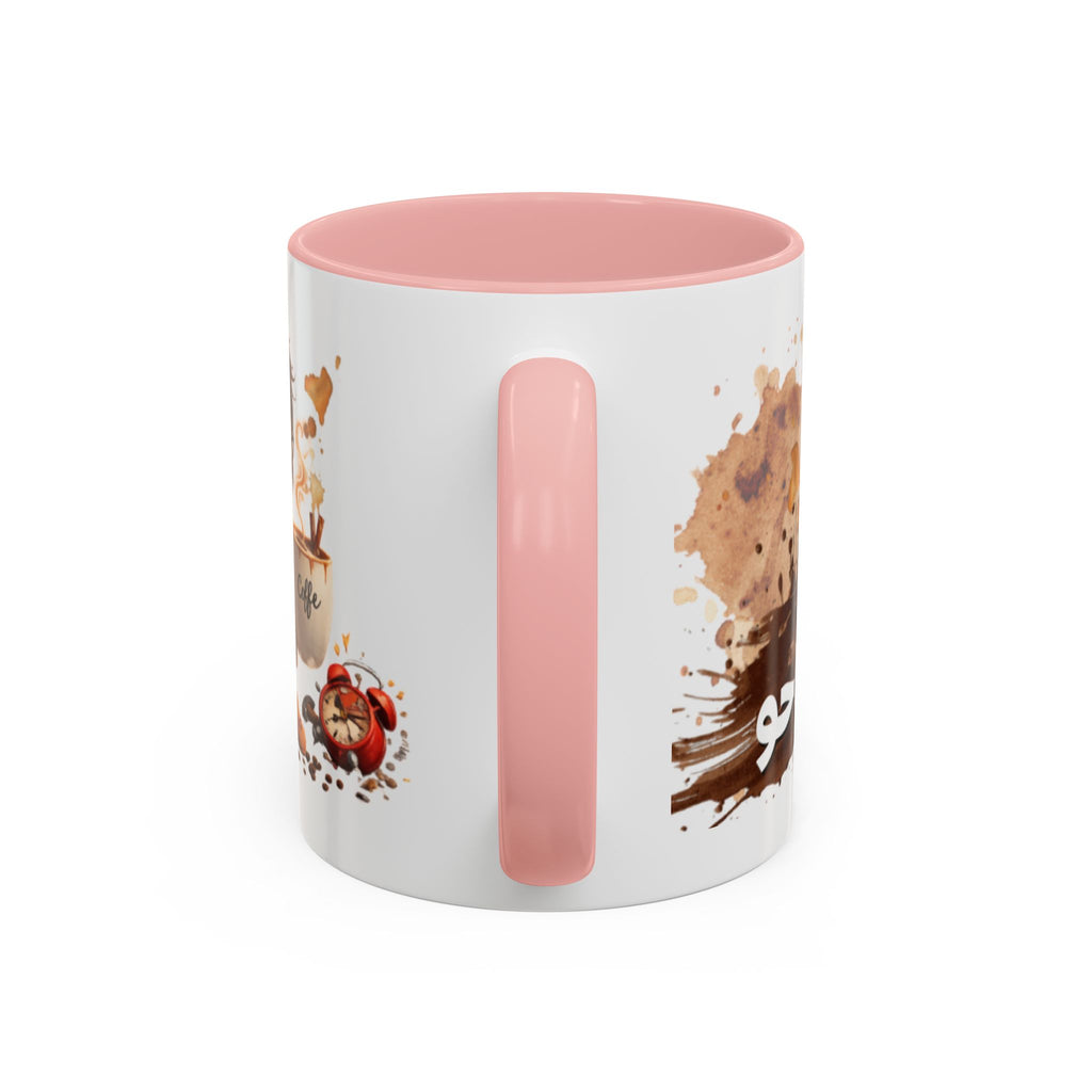 Cute Coffee Girl Accent Mug — Arabic Script Coffee Design (11/15oz)