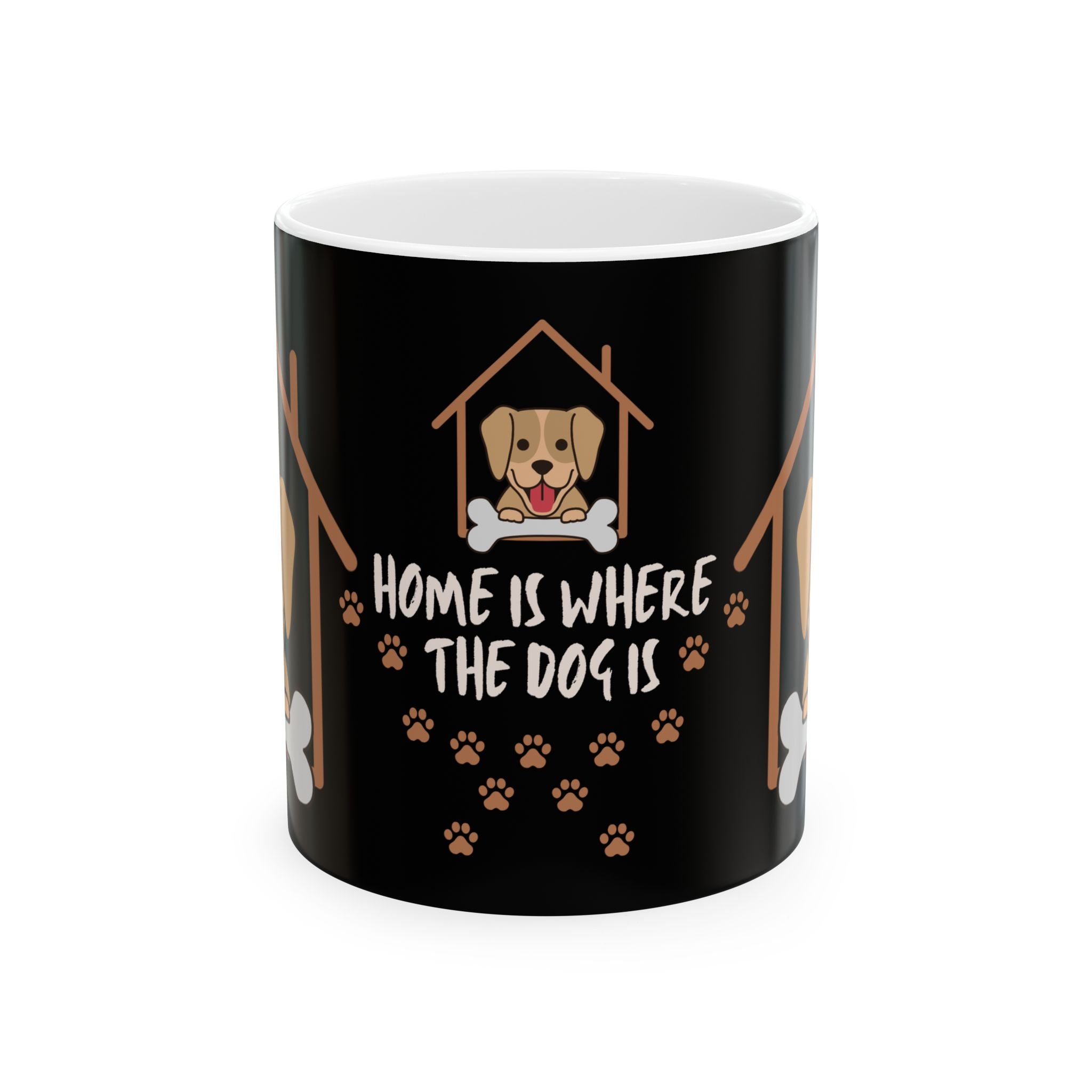 Dog Paw Ceramic Mug – "Home Is Where The Dog Is" 11oz/15oz