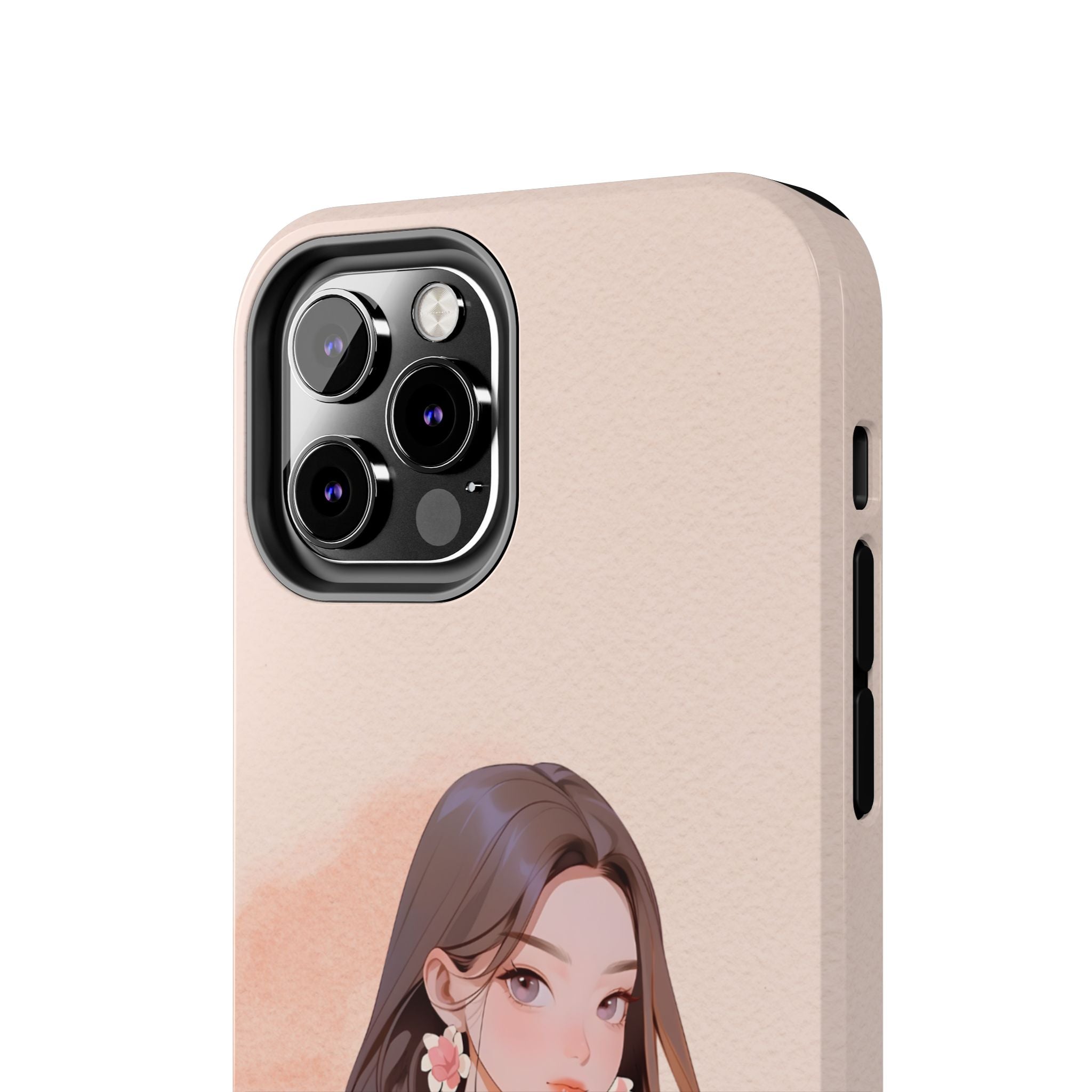 Tough Phone Case — Elegant Anime Girl Illustration, Protective Slim Phone Cover