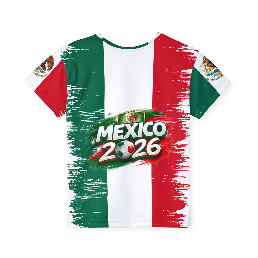Mexico 2026 Kids Soccer Jersey — Mexican Flag AOP Youth Jersey