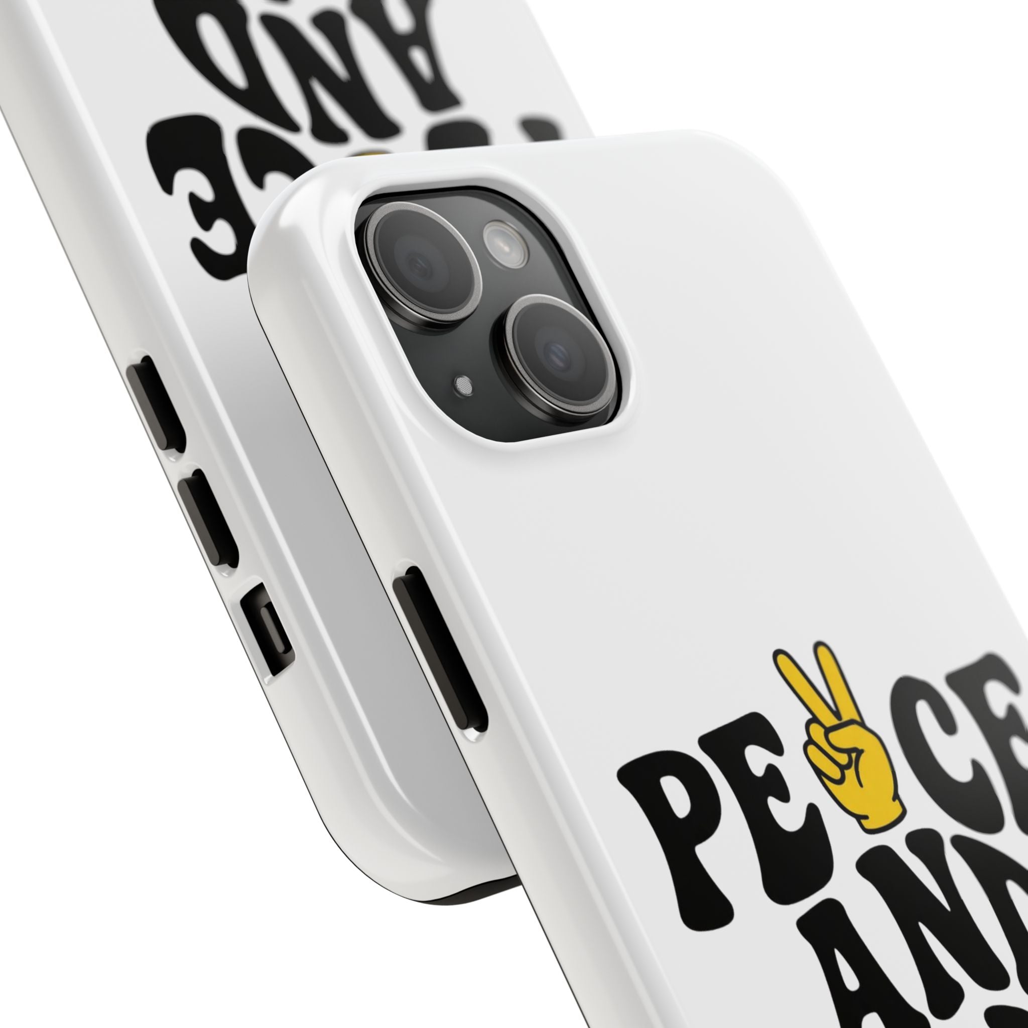 Peace and Love Tough Phone Case — Retro Peace Sign & Heart Protective Cover