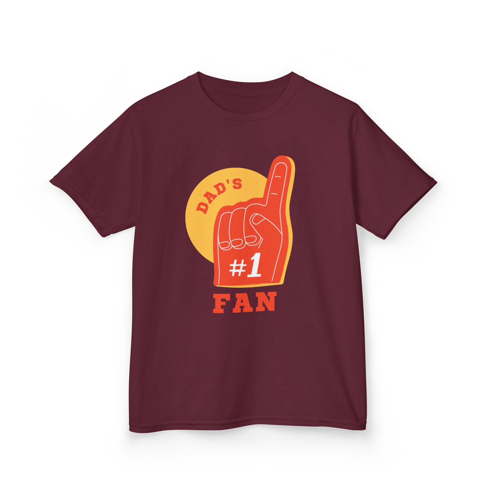 Kids Tee — "Dad's #1 Fan" Foam Finger Graphic