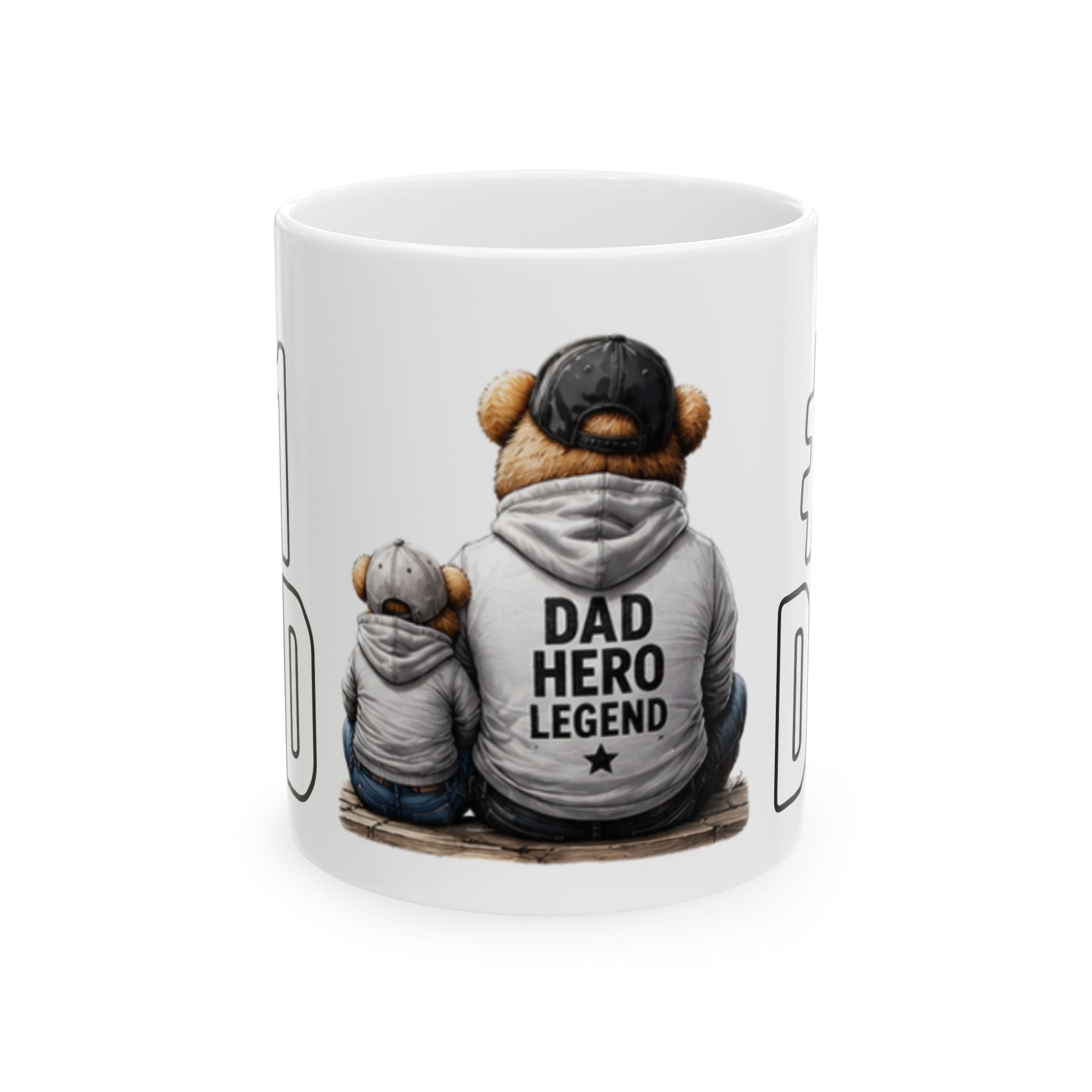 Dad Hero Legend Ceramic Mug — #1 Dad Coffee Cup, Father’s Day Gift (11oz)