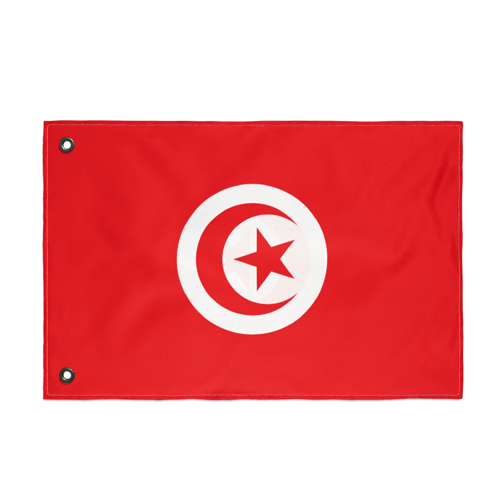 Tunisia Double-Sided Flag - 2 Grommet Red Crescent & Star Outdoor/Indoor Flag
