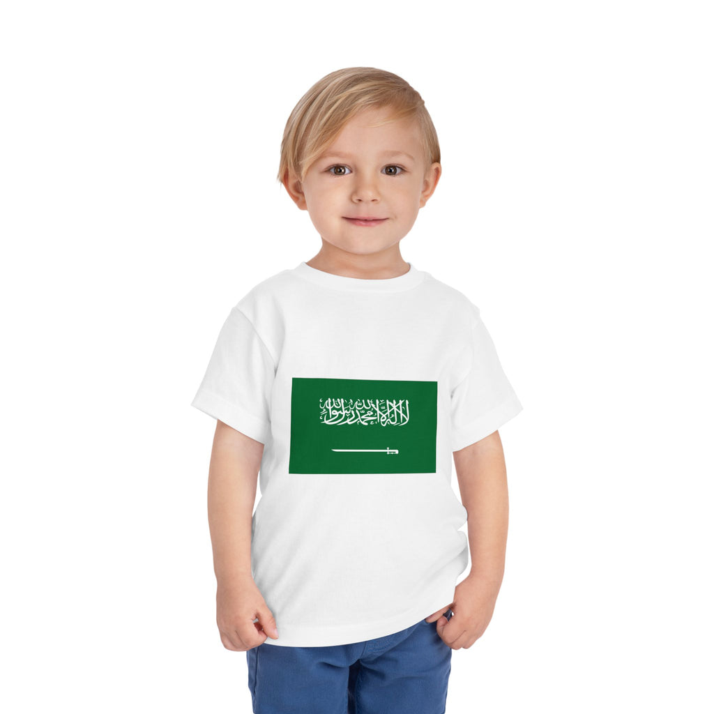 Saudi Arabia Flag Toddler Tee — Green Shahada & Sword Kids Shirt