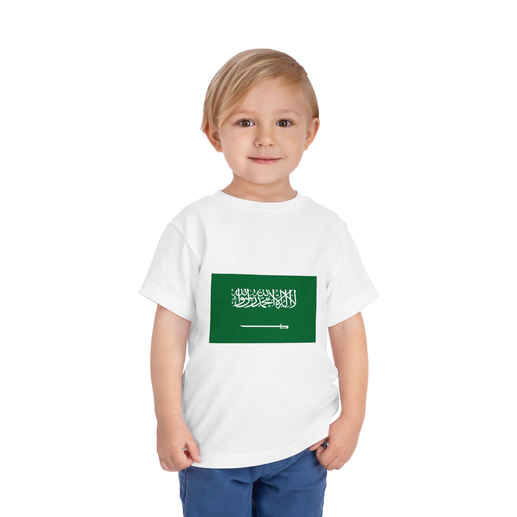 Saudi Arabia Flag Toddler Tee — Green Shahada & Sword Kids Shirt