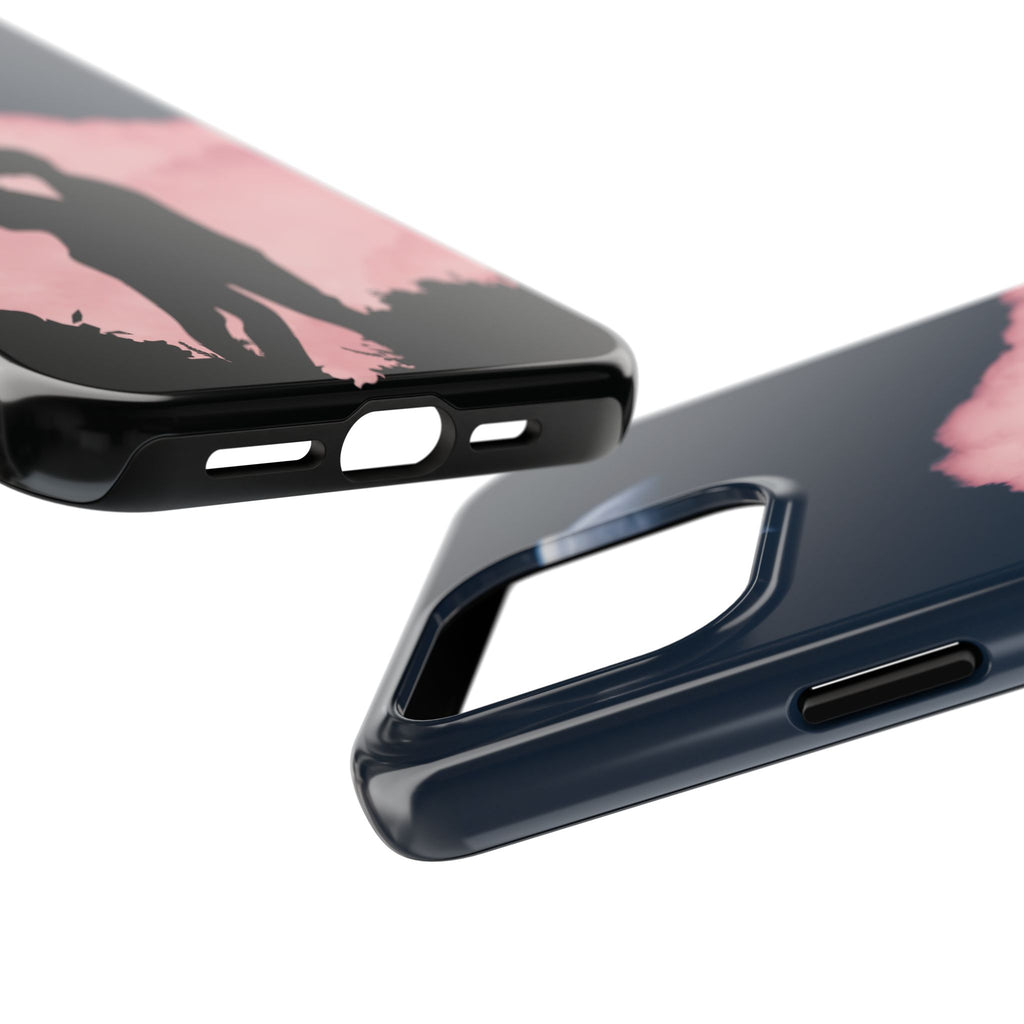 Tough Phone Case — Romantic Couple Silhouette with Moon & Pink Cloud