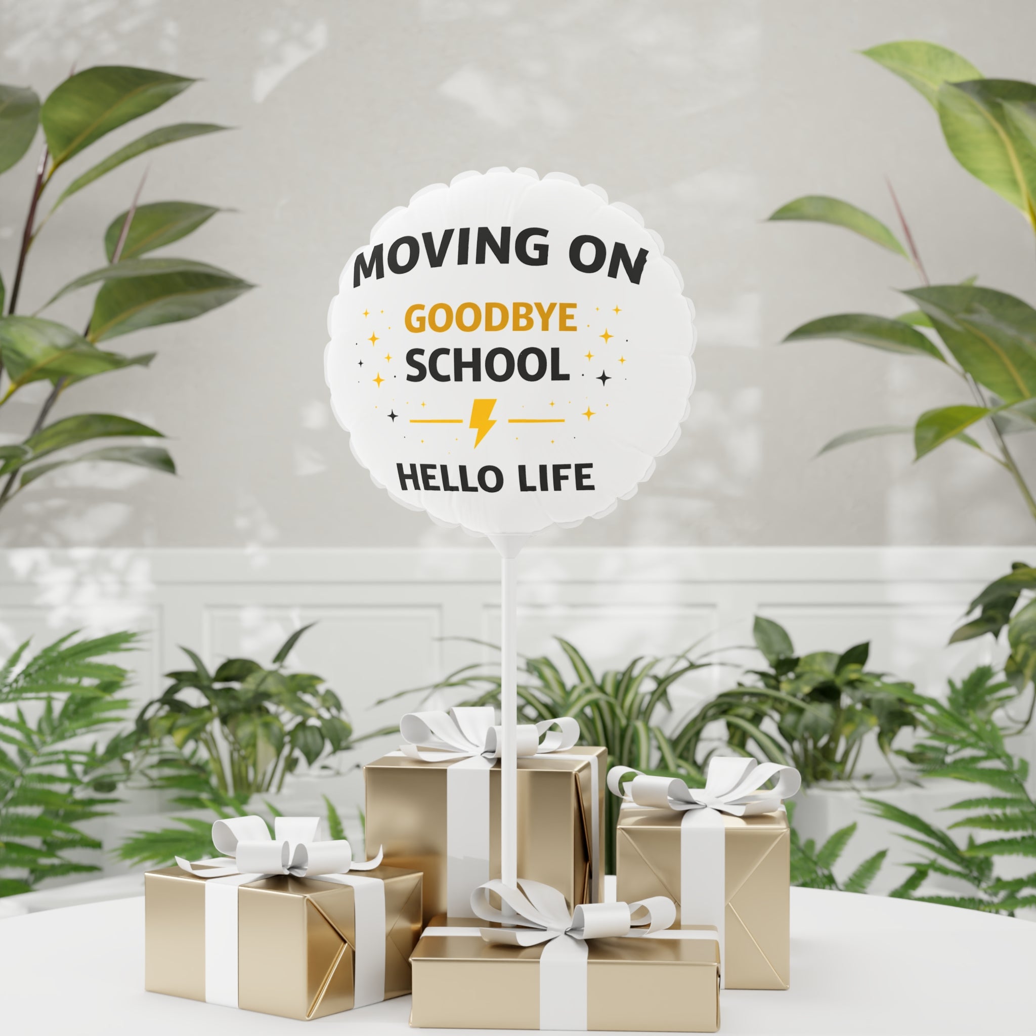 Goodbye School Hello Life Graduation Balloon — 11" Round/Heart Foil
