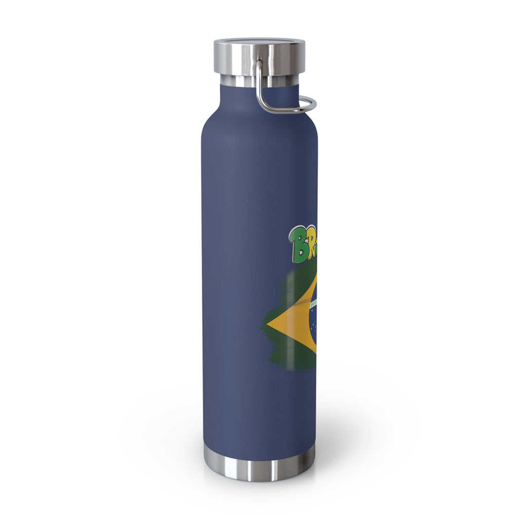 Brazil Flag 22oz Vacuum Bottle — Insulated Copper Water Bottle with Brasil Graphic