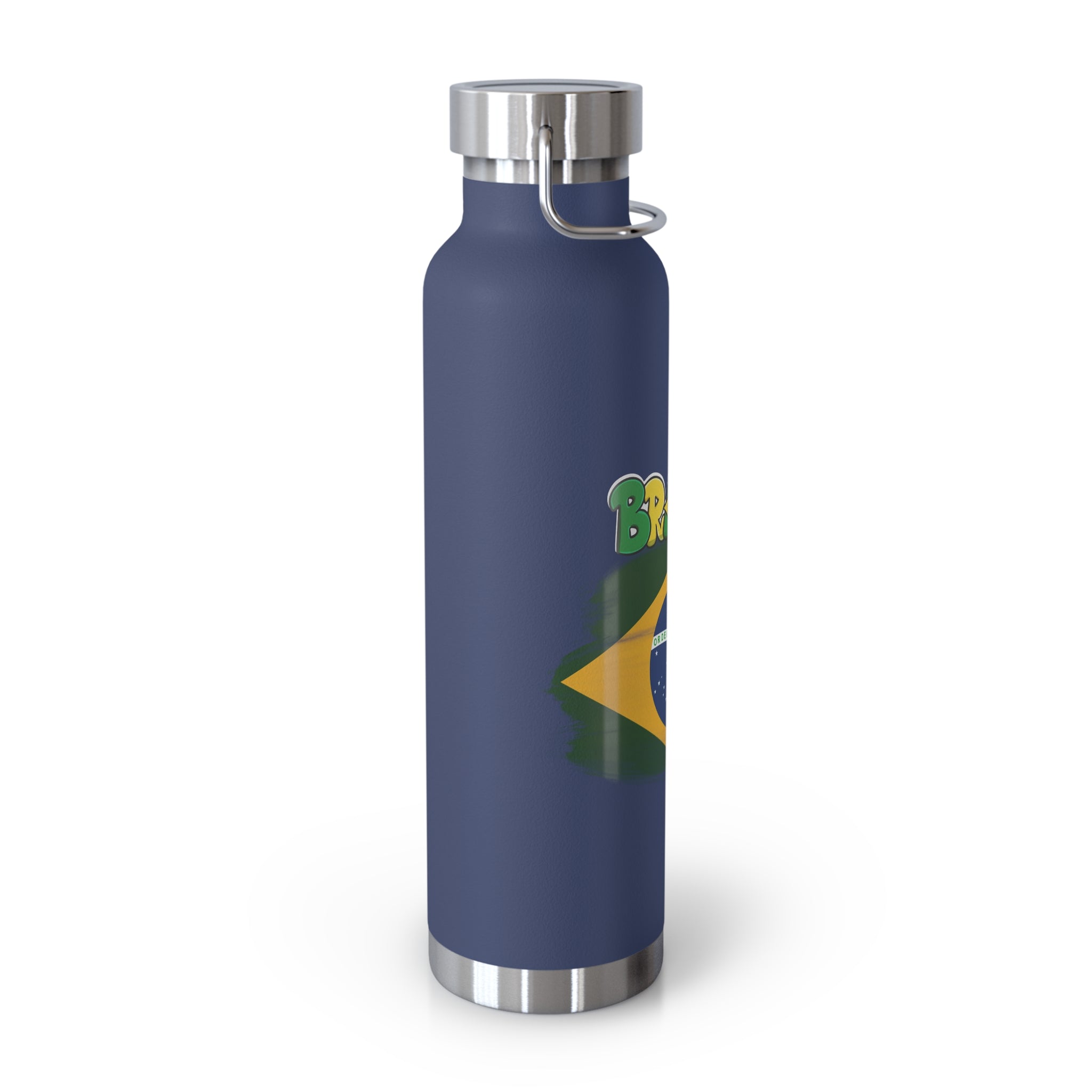 Brazil Flag 22oz Vacuum Bottle — Insulated Copper Water Bottle with Brasil Graphic