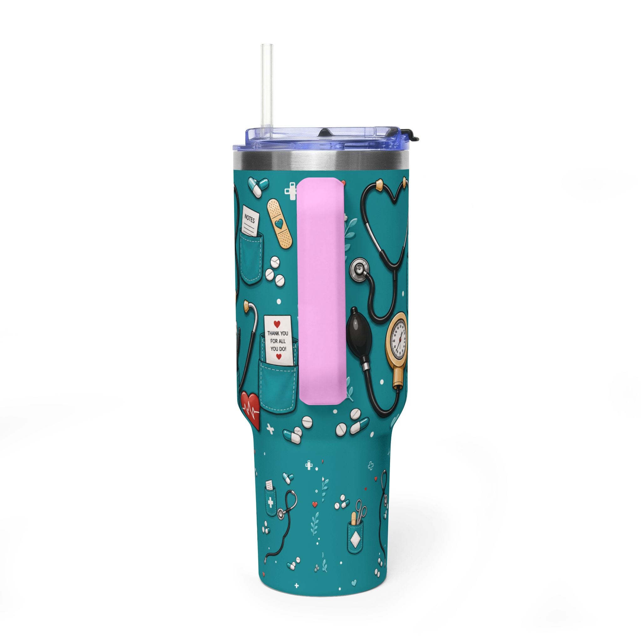 Nurse Nutrition 40oz Vacuum Tumbler – Medical Tools Pattern Insulated Travel Mug