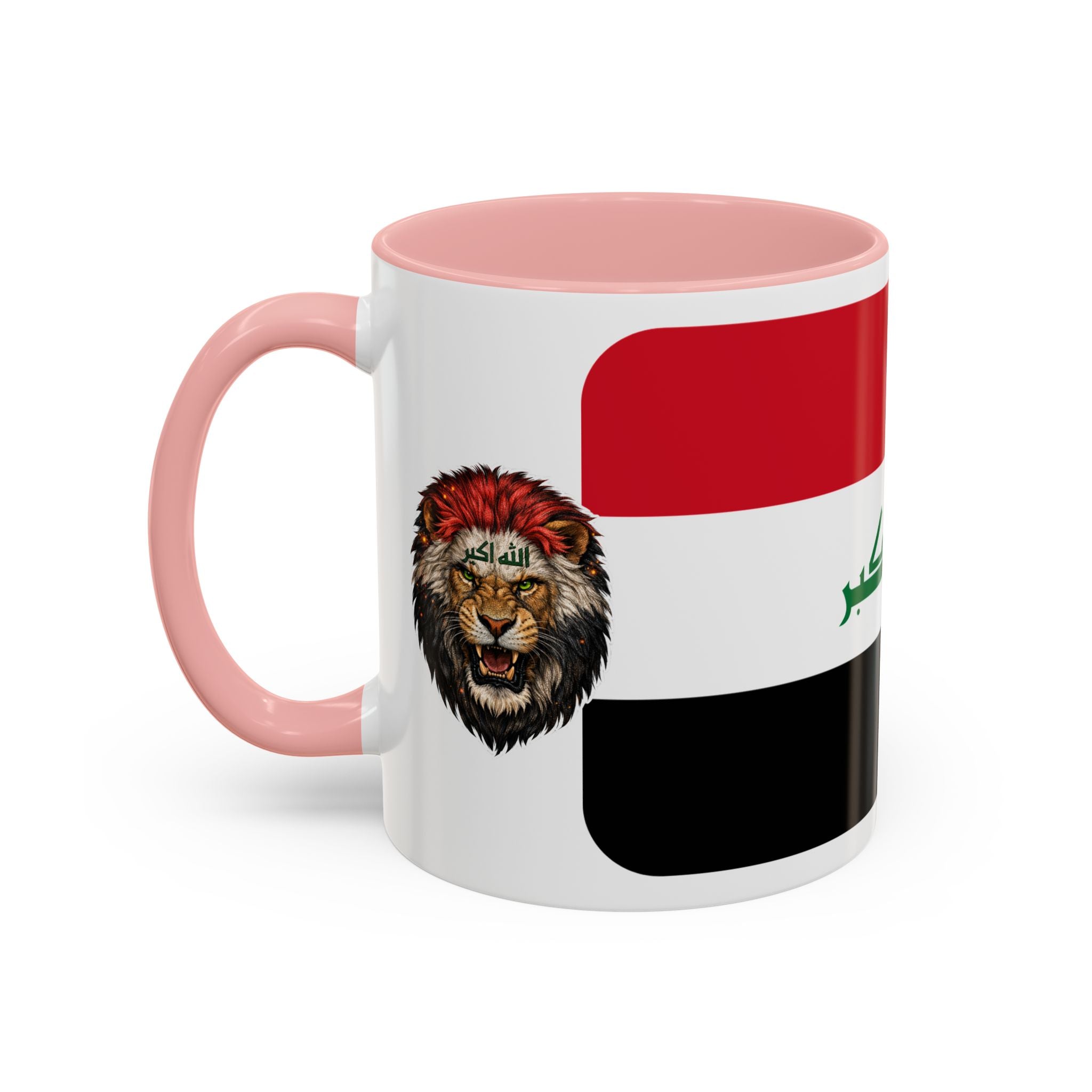 Iraq Flag Accent Coffee Mug with Lion Emblem – Patriotic Iraqi 11/15oz Mug