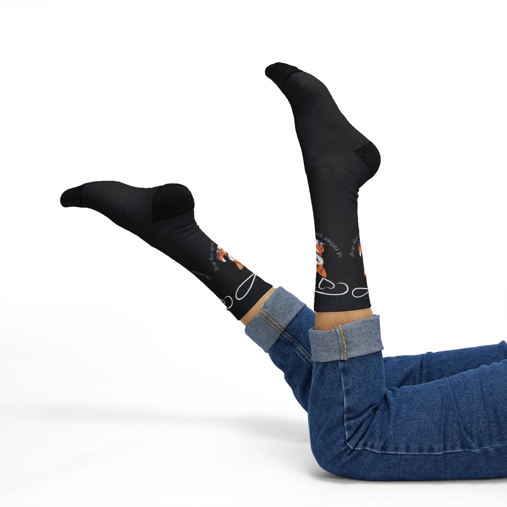 Corgi Love Sublimation Socks — "You’re My Favorite" Cute Dog Crew Socks