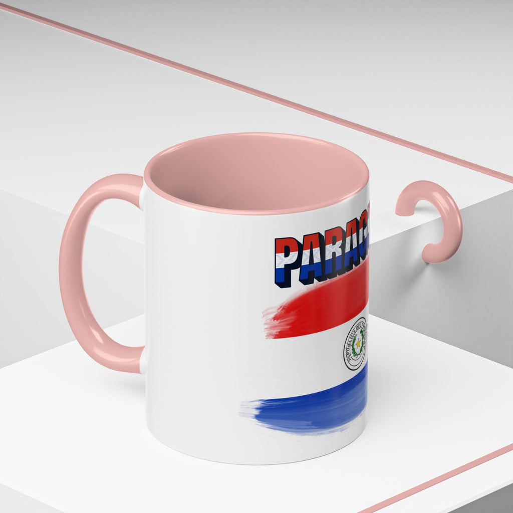Paraguay Flag Accent Coffee Mug – Patriotic Red White Blue Souvenir (11/15 oz)