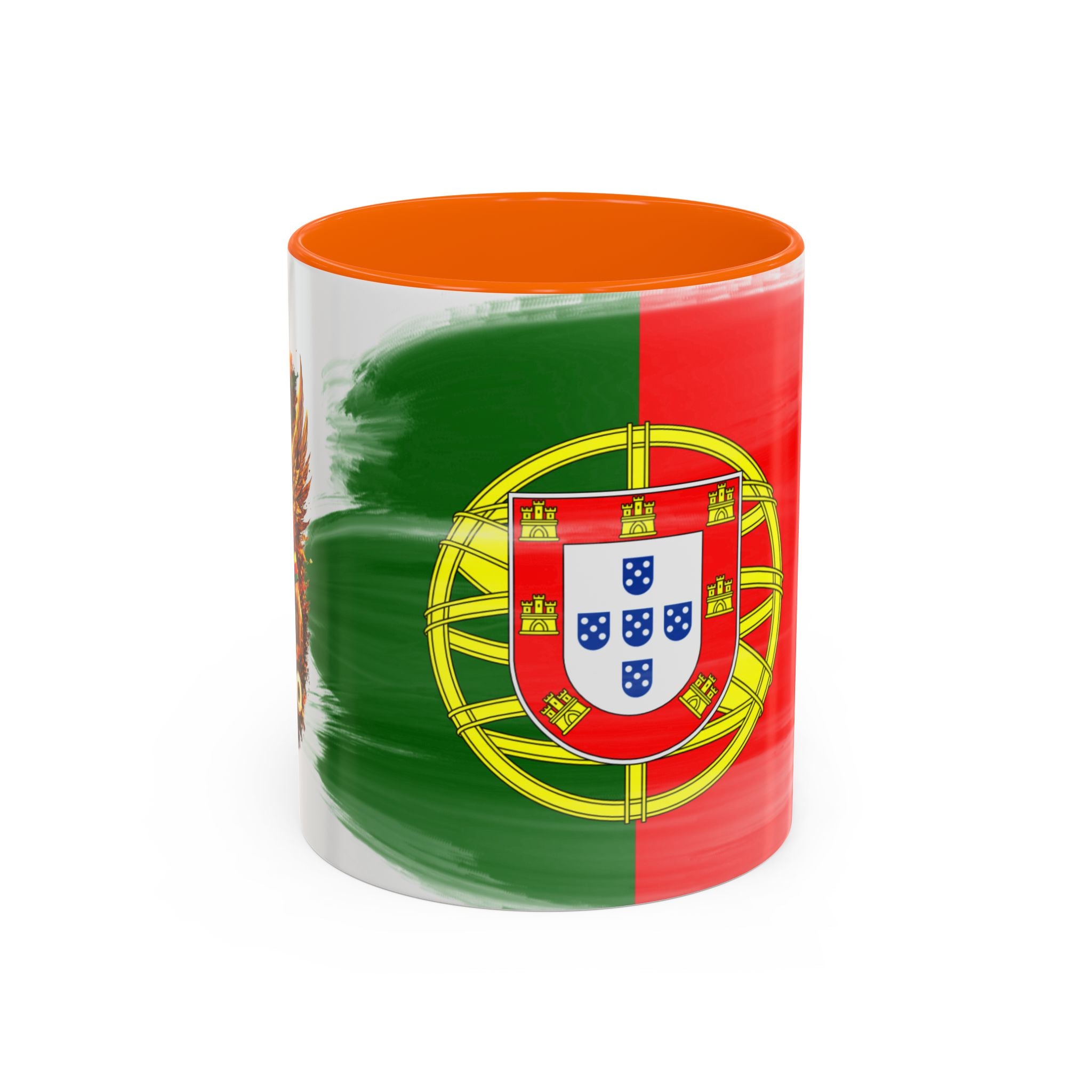 Portugal Flag Accent Coffee Mug — Painted Portuguese Crest Design (11/15oz)